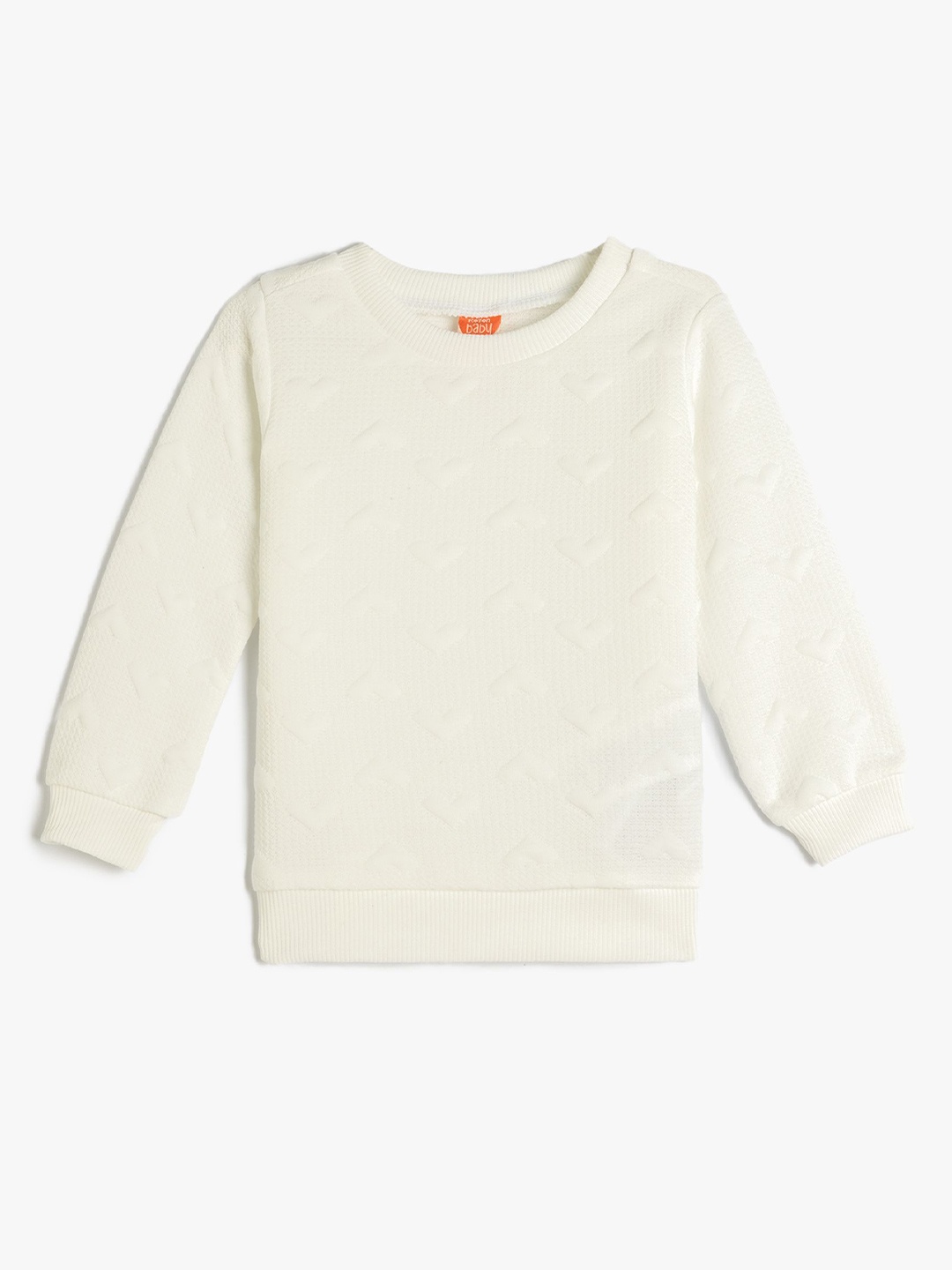 

Koton Girls Self Design Round Neck Long Sleeves Sweatshirt, Beige