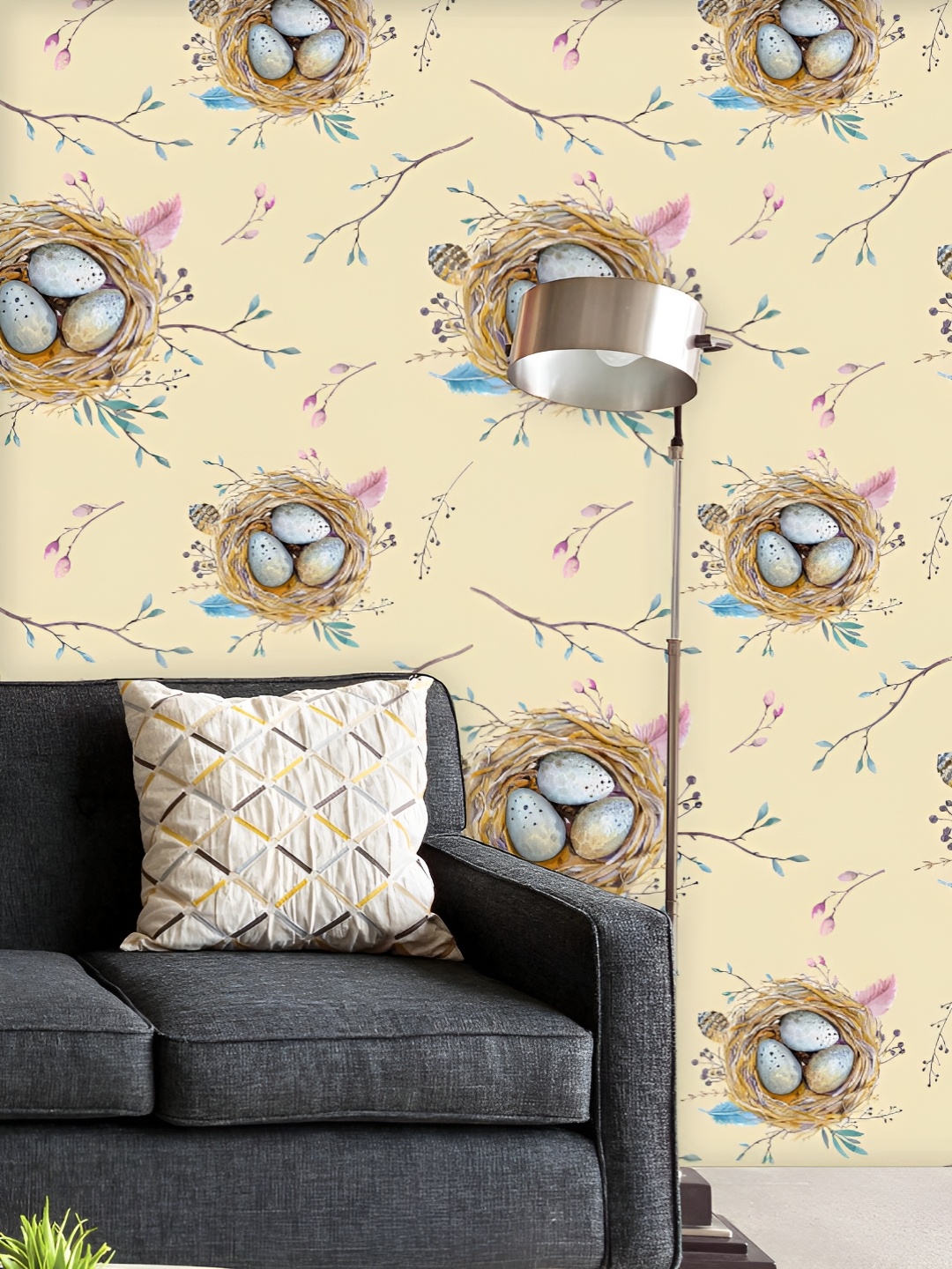 

ArtzFolio Printed UV-Resistant Anti-Bacterial Natural Floral Eggs Peel & Stick Wallpaper, Multi