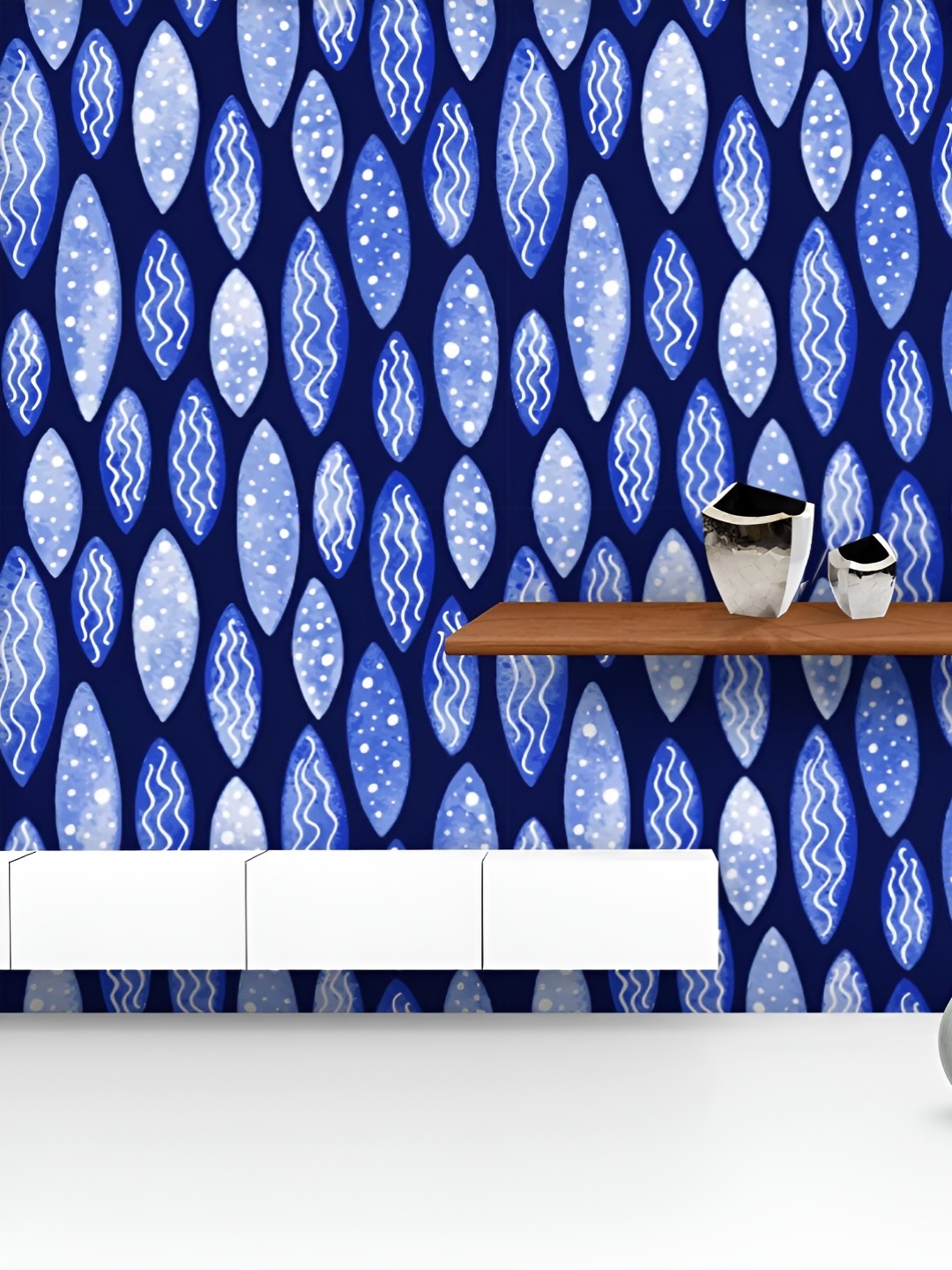 

ArtzFolio Printed UV-Resistant Anti-Bacterial Spots Waves Peel & Stick Wallpaper, Multi