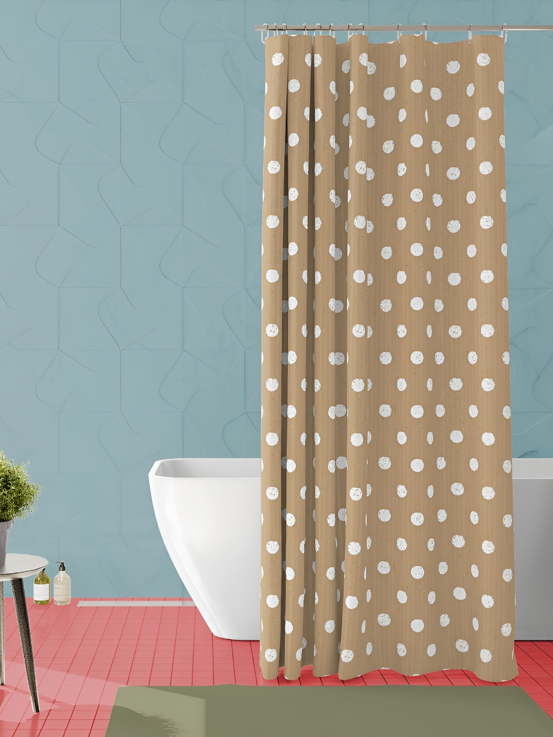 

ArtzFolio Brown & White Printed Waterproof Shower Curtain