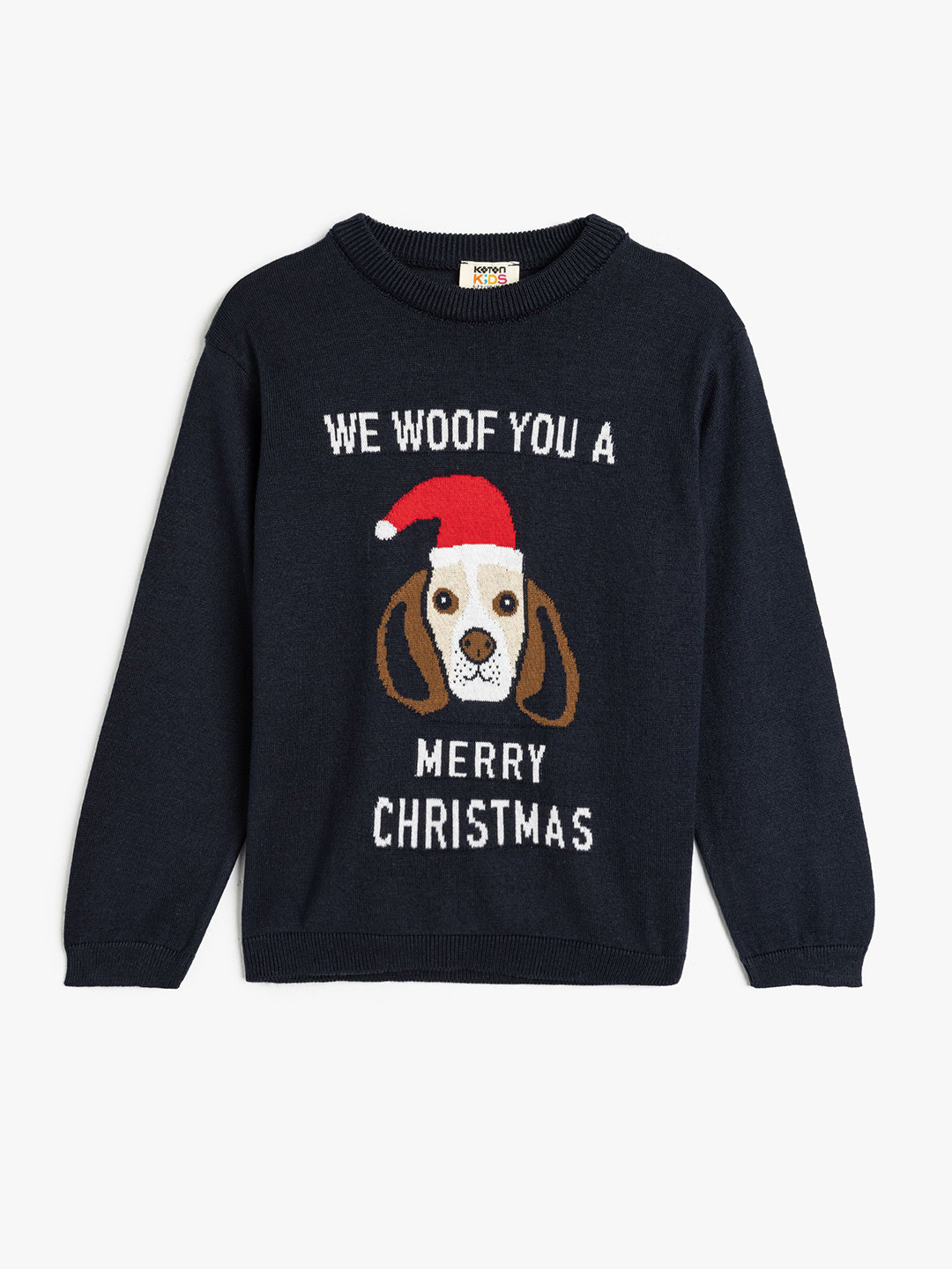 

Koton Boys Cotton Typography Printed Pullover, Navy blue