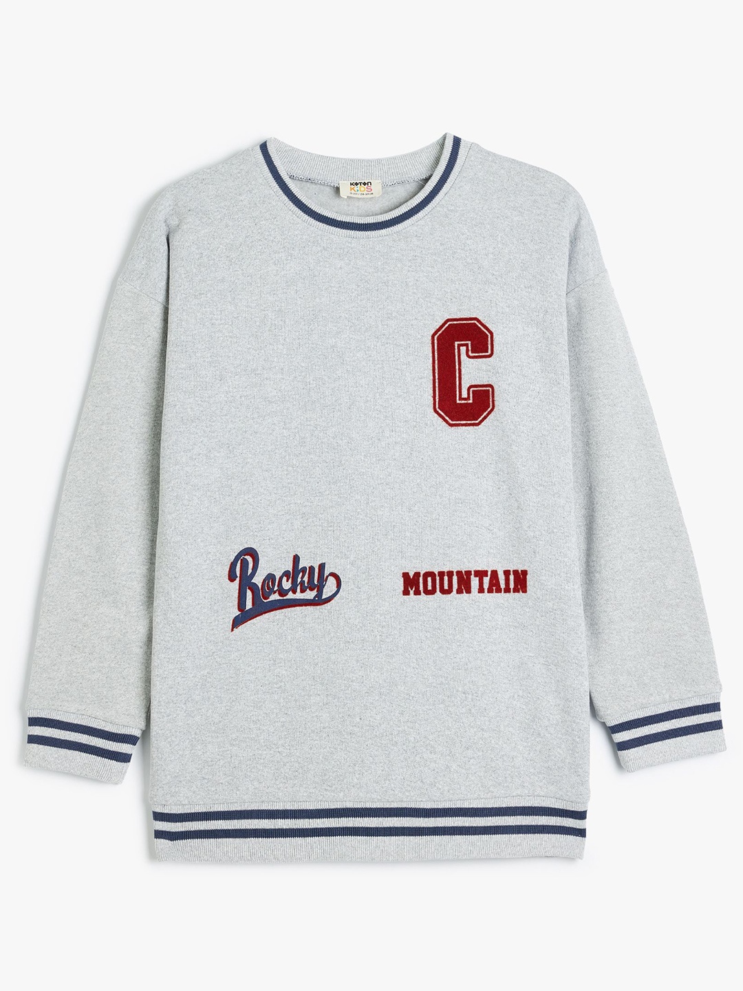 

Koton Boys Round Neck Typography Printed Sweatshirt, Grey