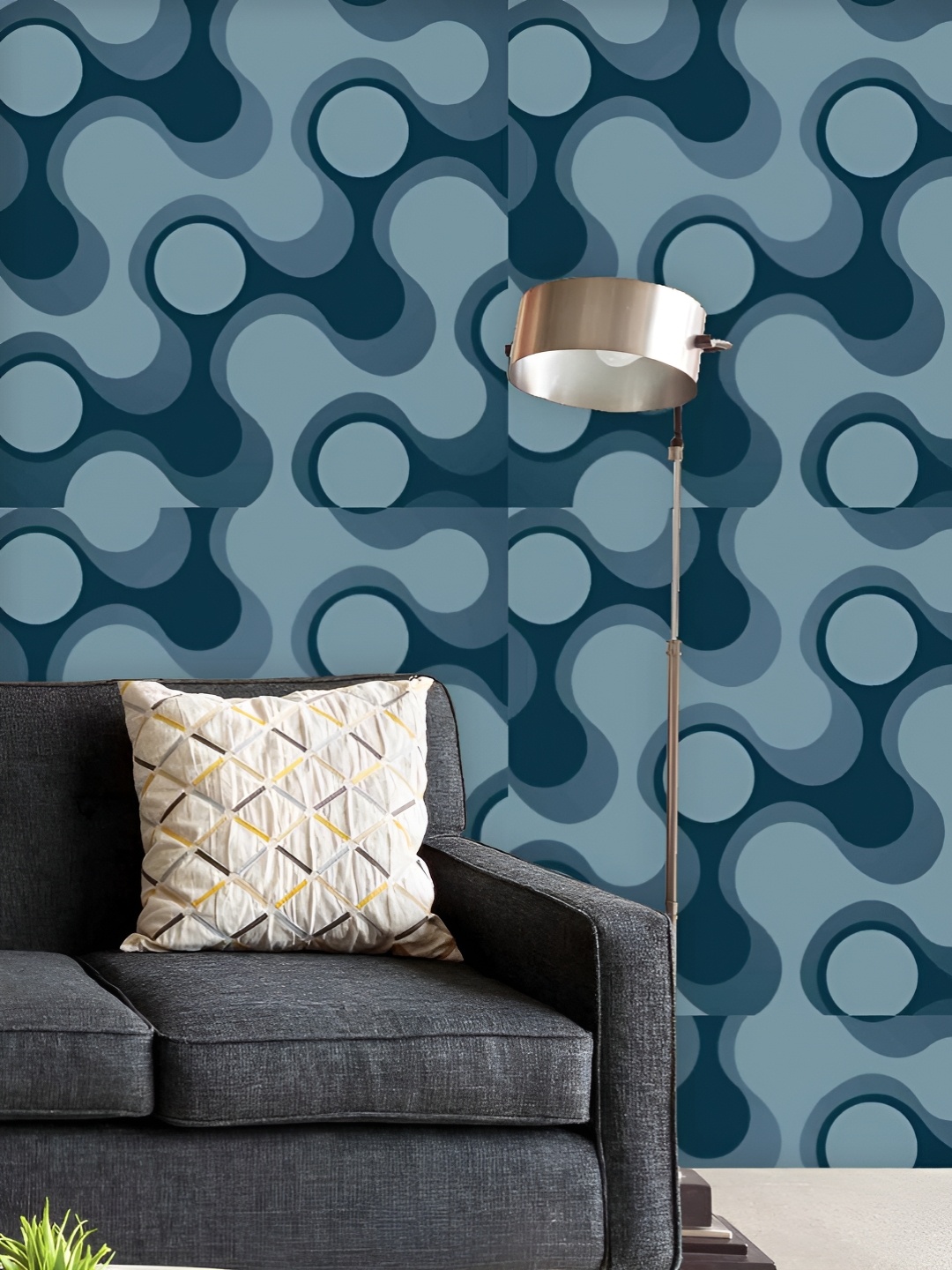 

ArtzFolio Printed UV-Resistant Anti-Bacterial Abstract Retro Peel & Stick Wallpaper, Multi