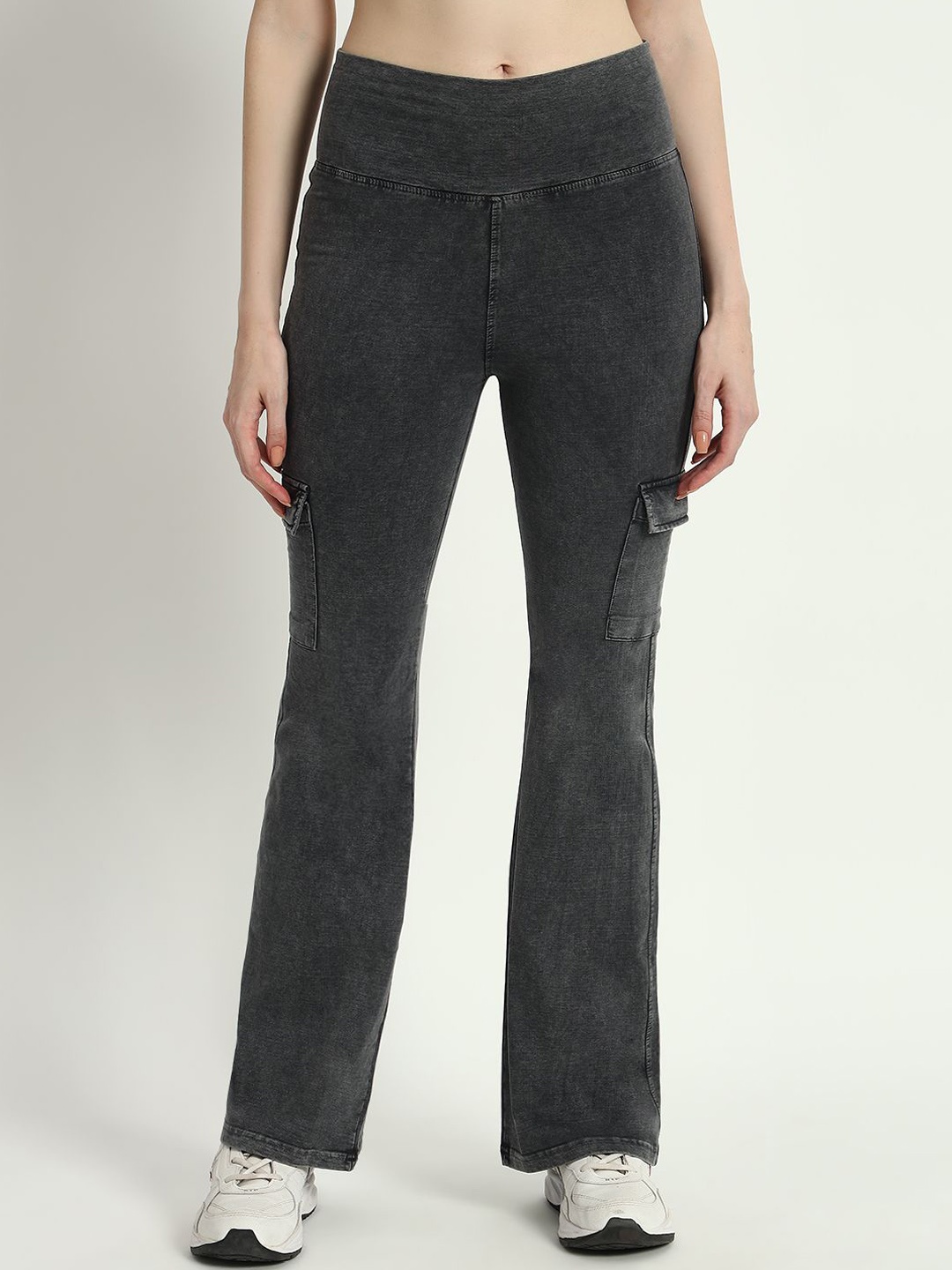 

MKH Women Bootcut Cargos Trousers, Grey