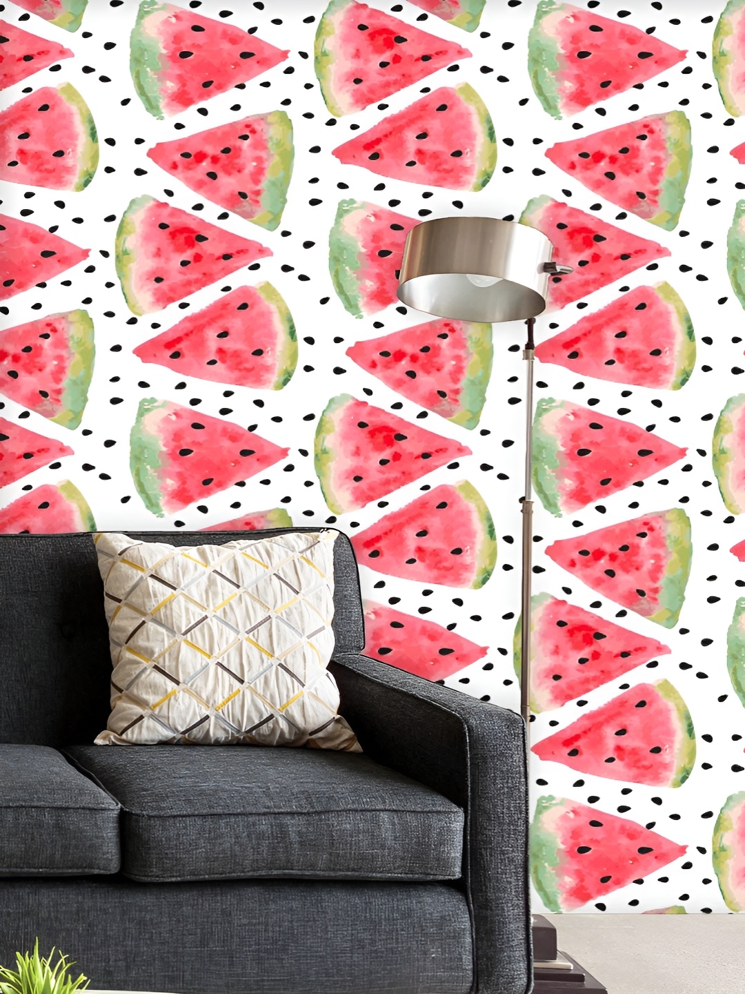 

ArtzFolio Printed UV-Resistant Anti-Bacterial Watercolor Watermelon Pattern Peel & Stick Wallpaper, Multi