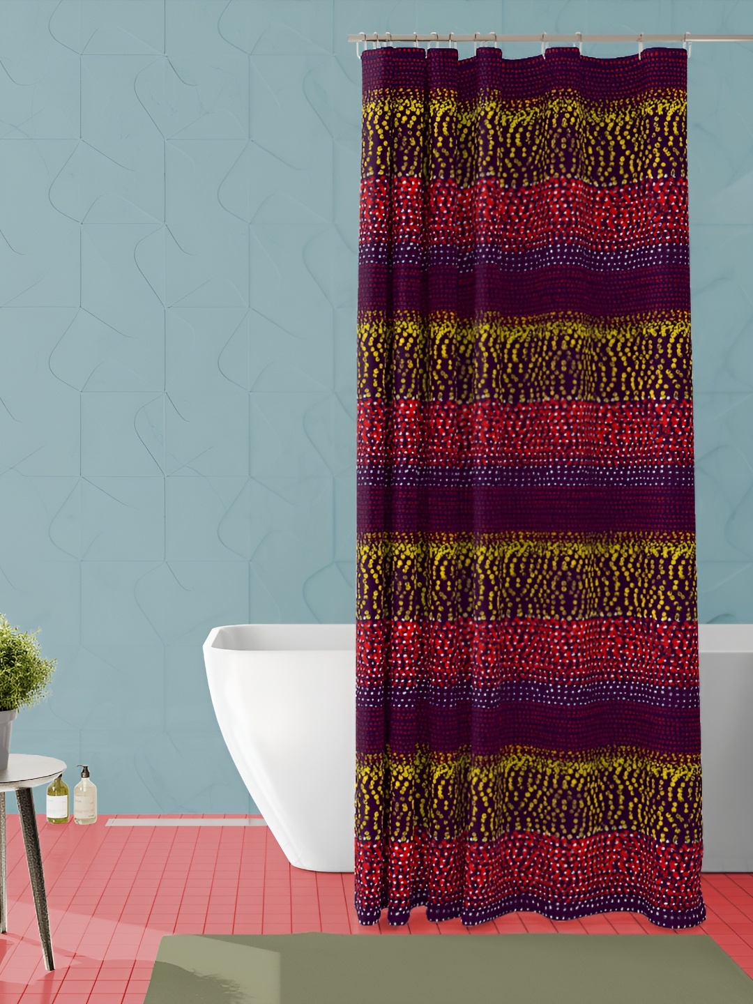 

ArtzFolio Black & Red Printed Waterproof Shower Curtains