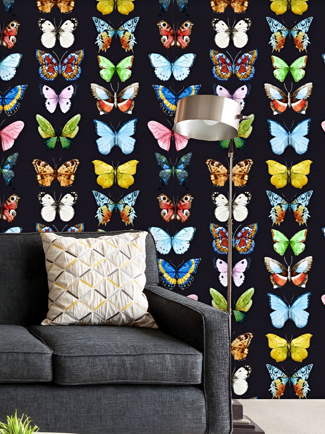 

ArtzFolio Printed UV-Resistant Anti-Bacterial Watercolor Butterflies Peel & Stick Wallpaper, Multi