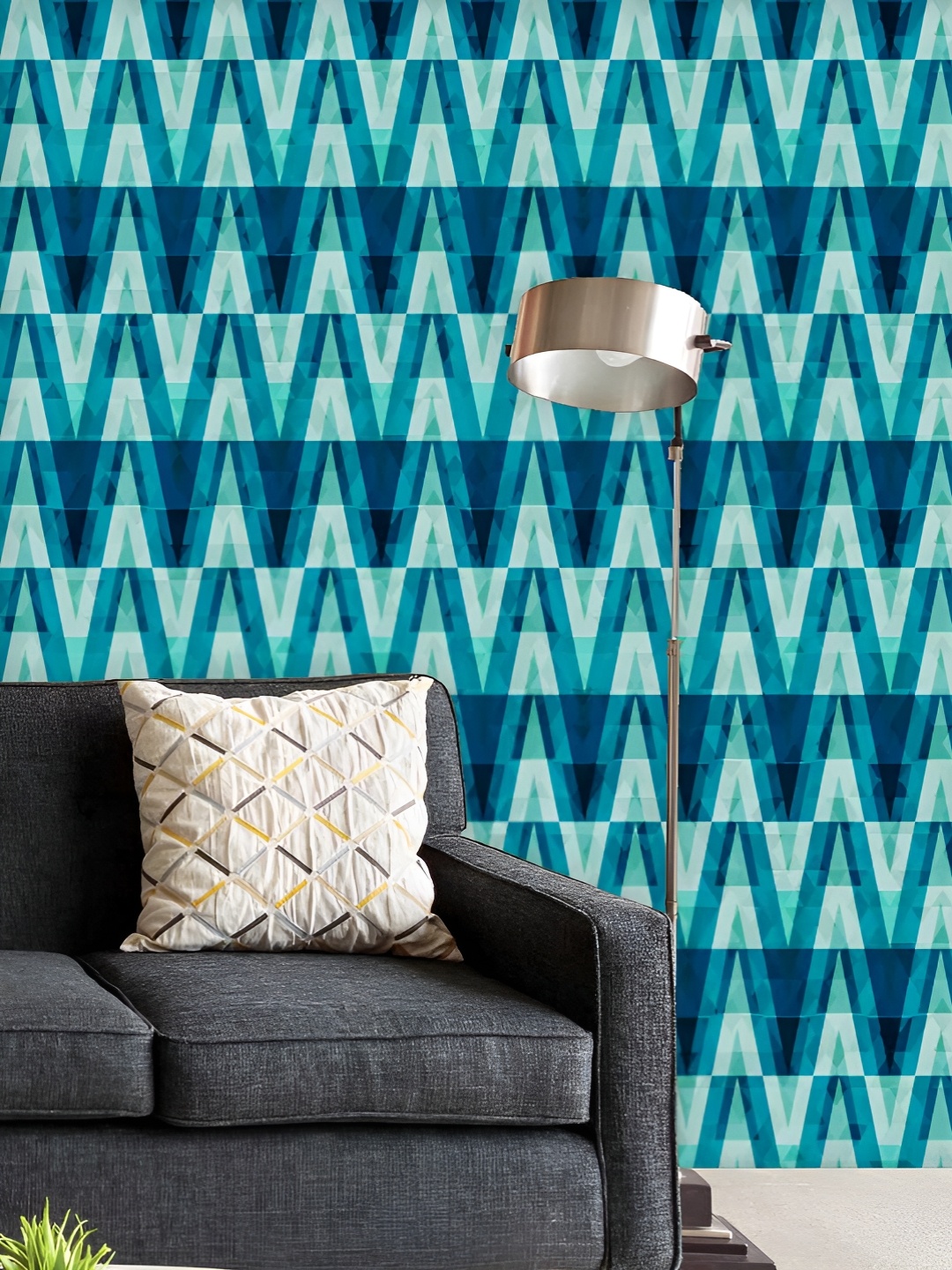

ArtzFolio Printed UV-Resistant Anti-Bacterial Crystal Triangle Peel & Stick Wallpaper, Multi