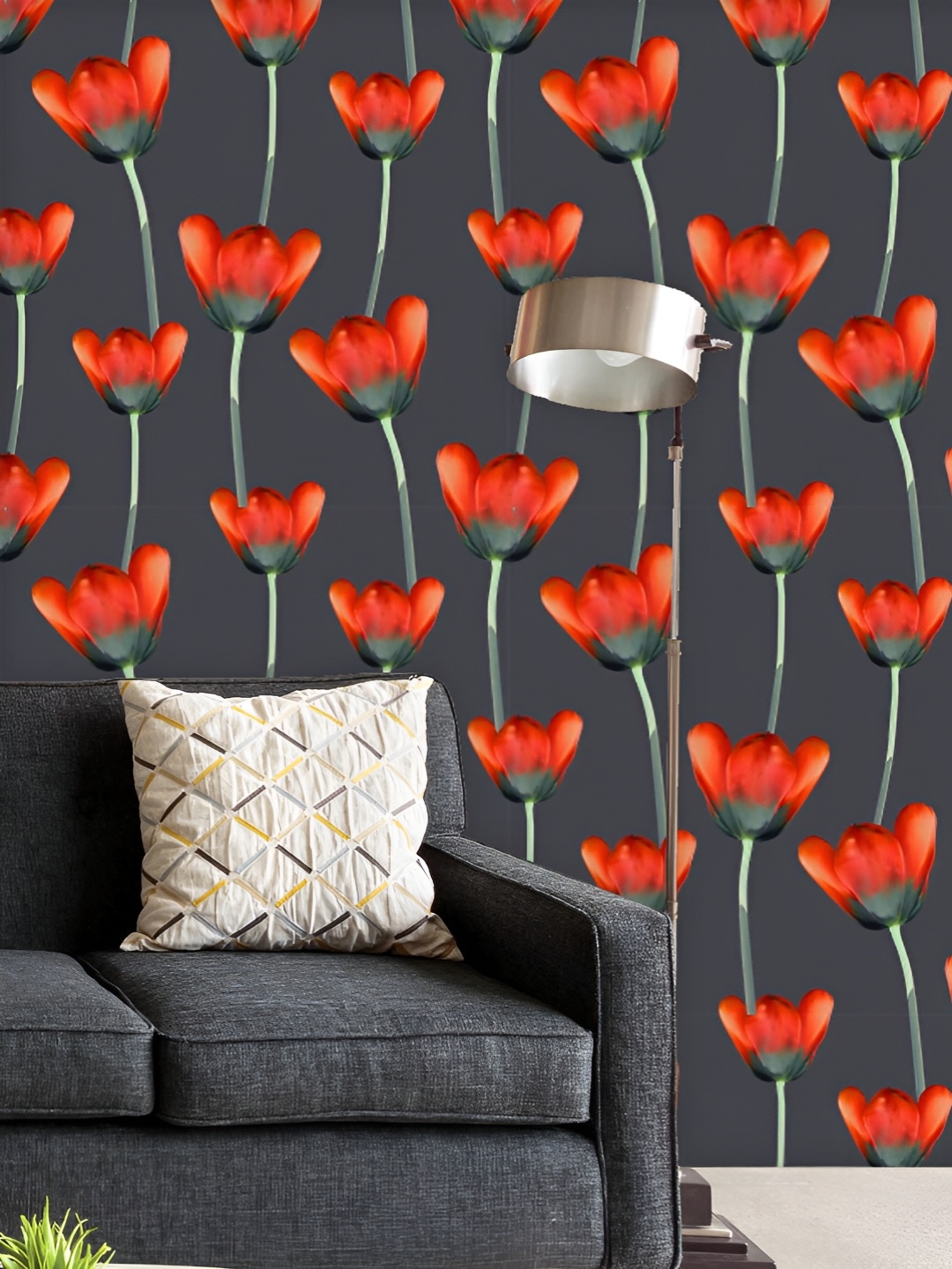 

ArtzFolio Printed UV-Resistant Anti-Bacterial D Tulips Pattern Peel & Stick Wallpaper, Multi