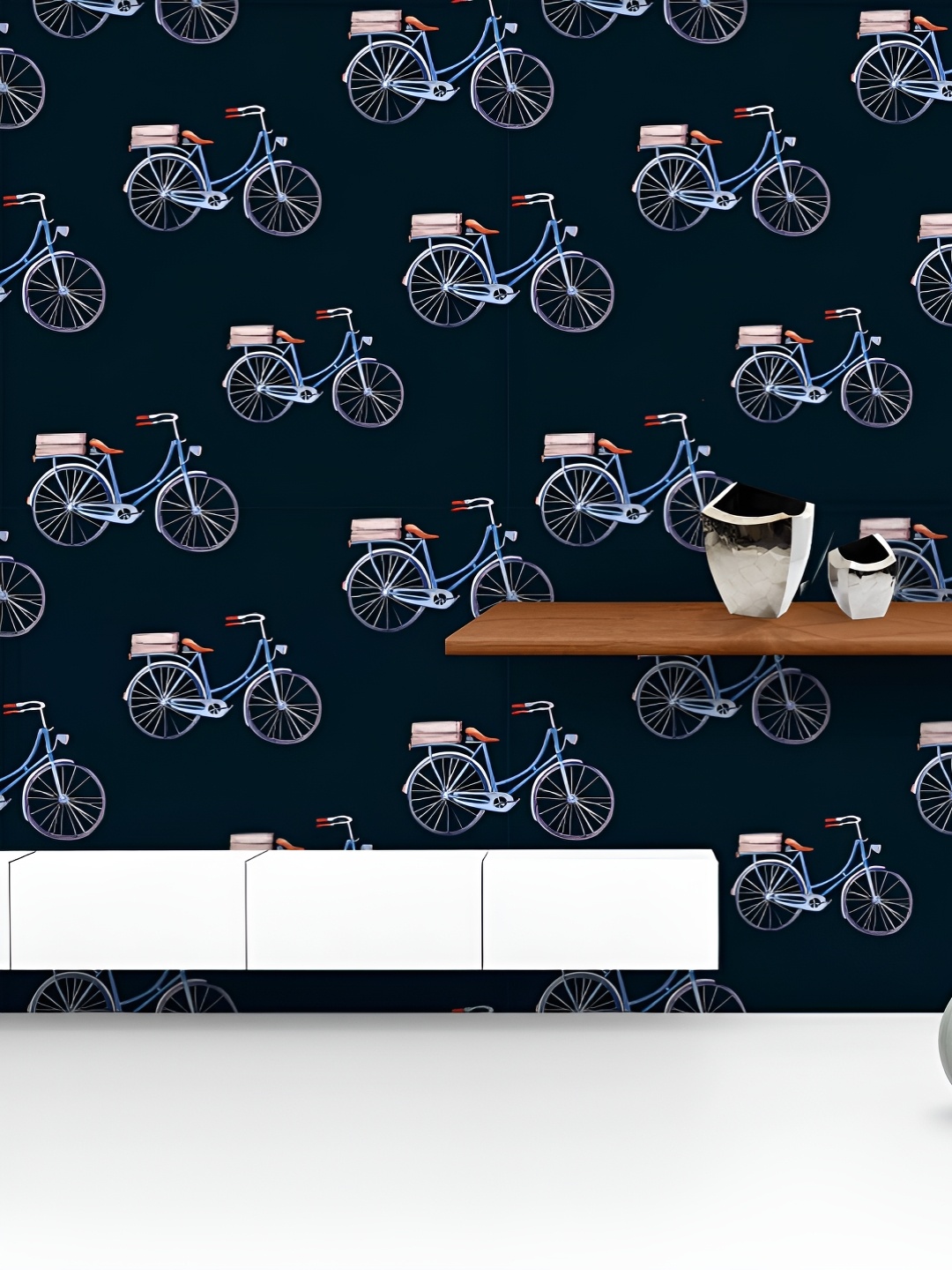 

ArtzFolio Printed UV-Resistant Anti-Bacterial Watercolor Bicycles Peel & Stick Wallpaper, Multi