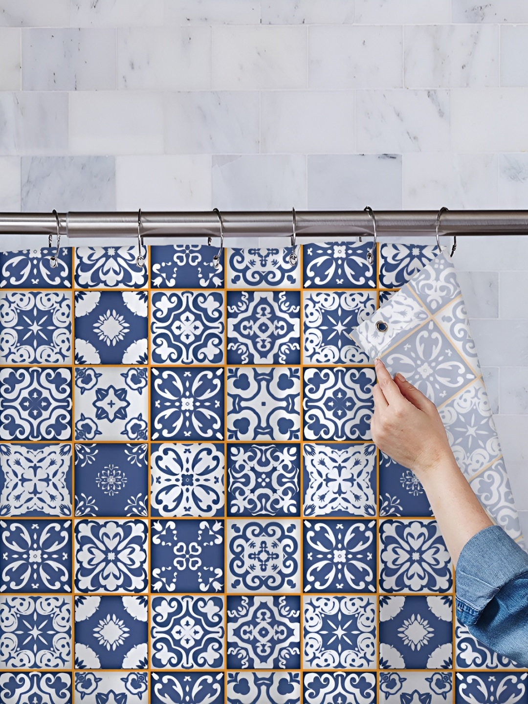 

ArtzFolio Single Piece Waterproof Polyester Shower Curtain, Multi