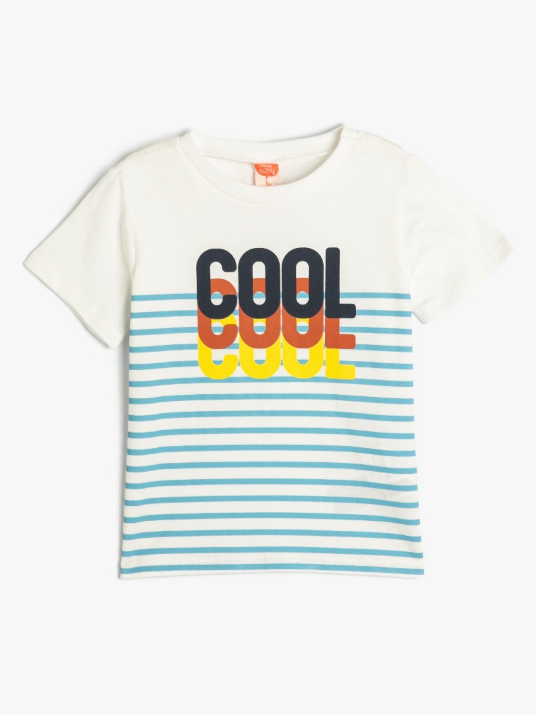 

Koton Boys Striped Round Neck Cotton T-shirt, White