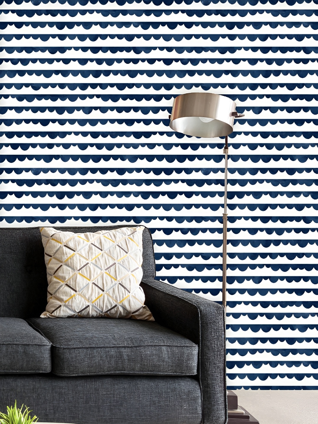 

ArtzFolio Printed UV-Resistant Anti-Bacterial Abstract Blue Shapes Peel & Stick Wallpaper, Multi