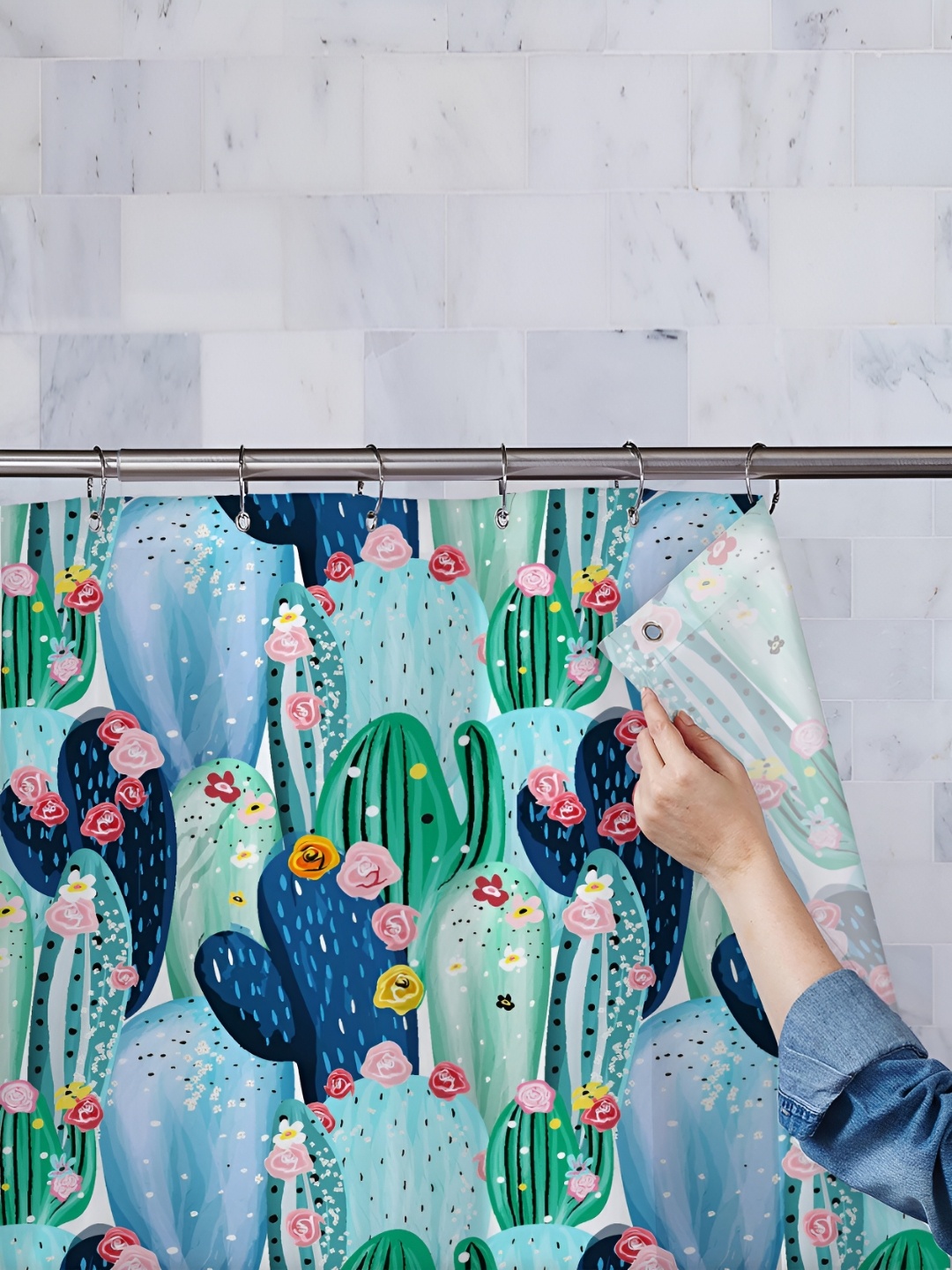 

ArtzFolio Single Piece Waterproof Polyester Shower Curtain, Multi