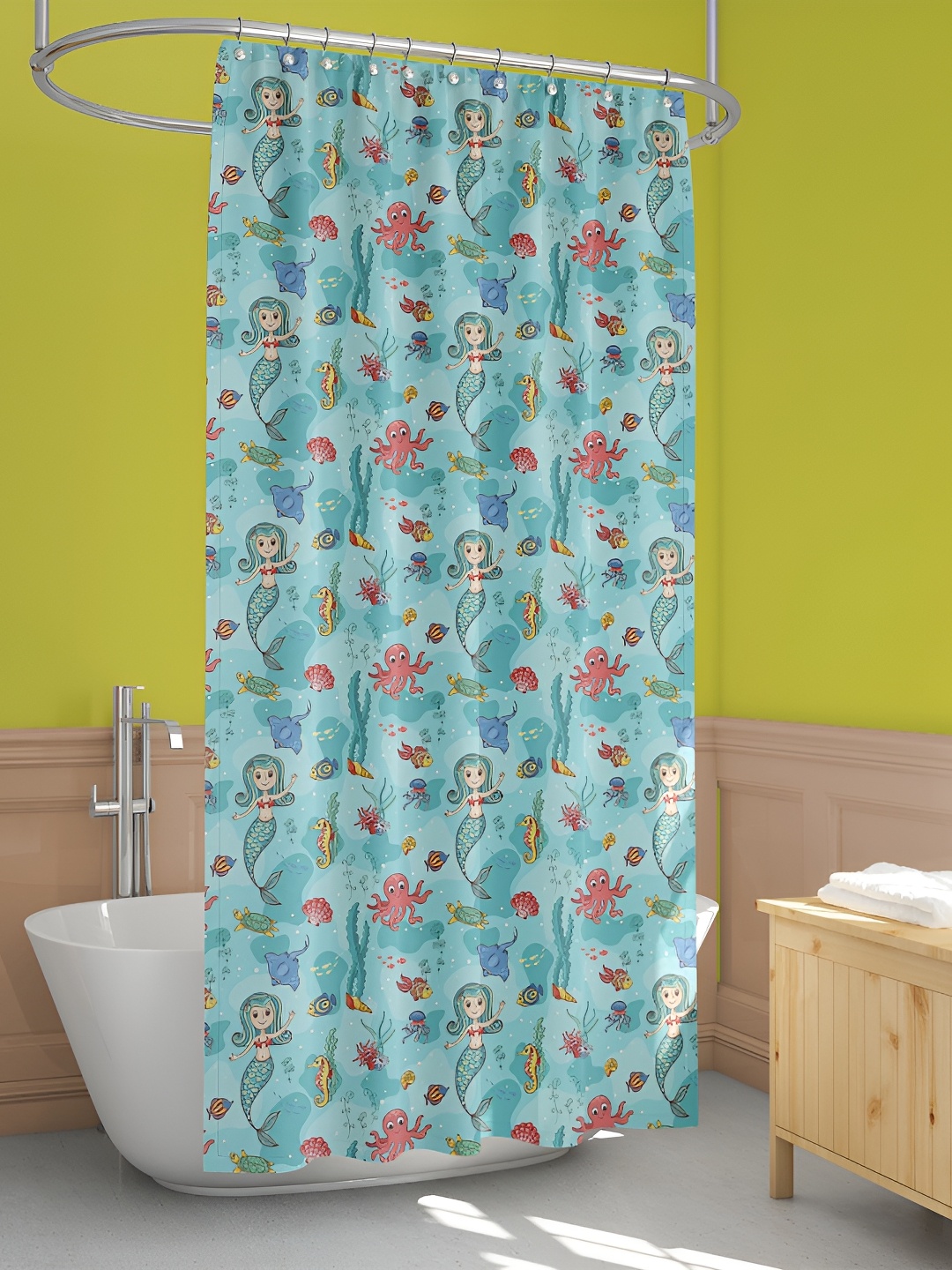 

ArtzFolio Blue & Red Printed Shower Curtain