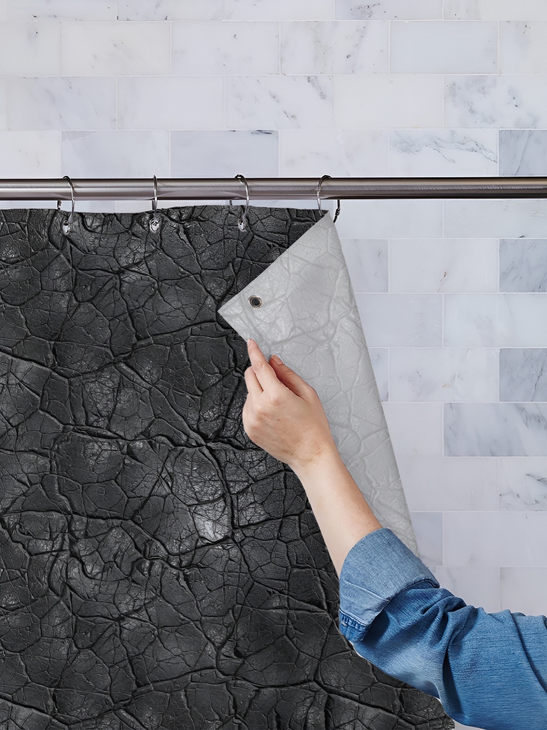 

ArtzFolio Black & White Printed Waterproof Shower Curtains