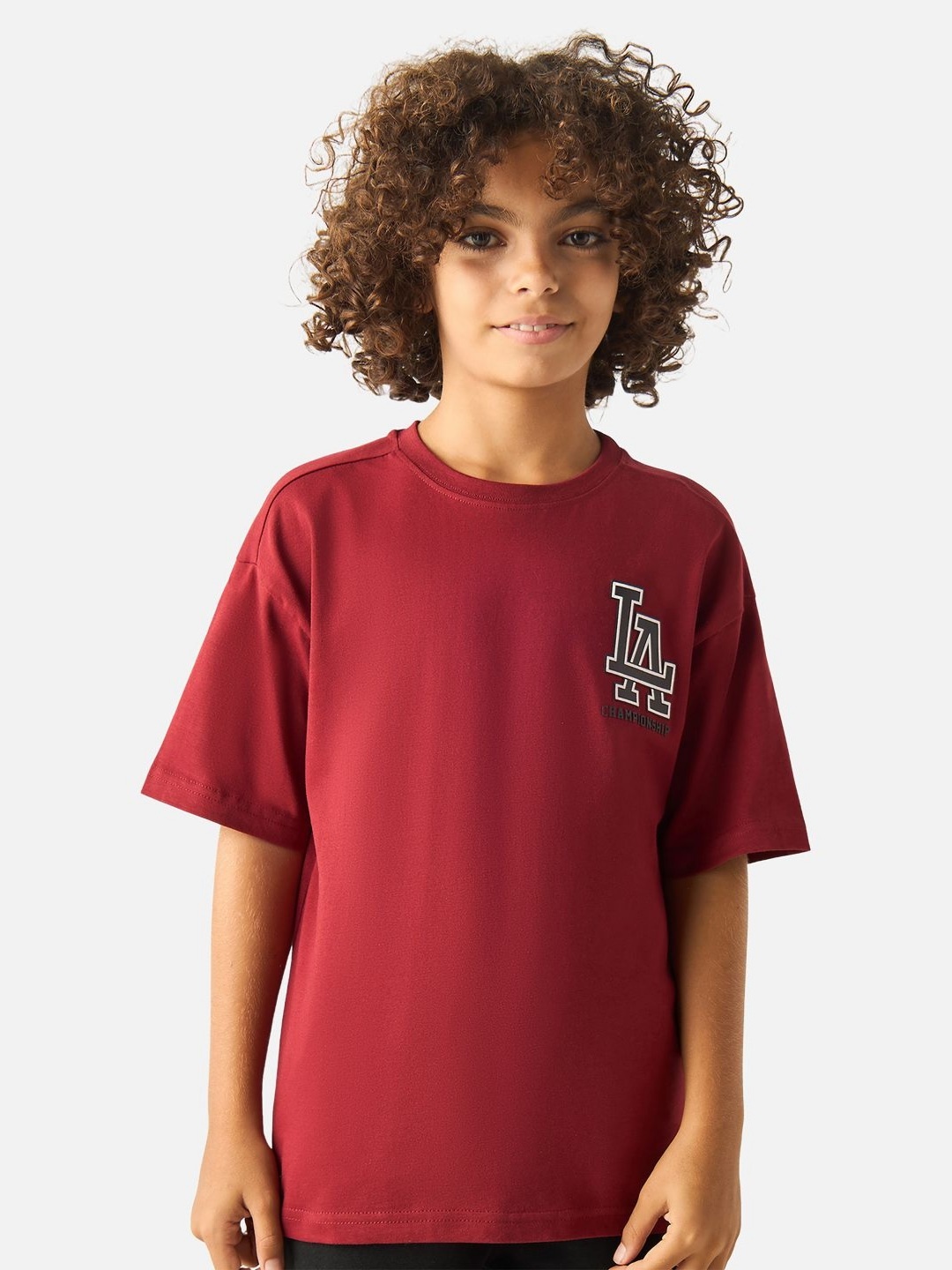 

Juniors by Babyshop Boys Typography Raw Edge T-shirt, Red