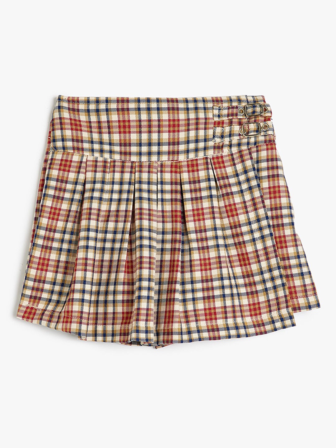 

Koton Girls Regular Fit Checked Technology Shorts, Red