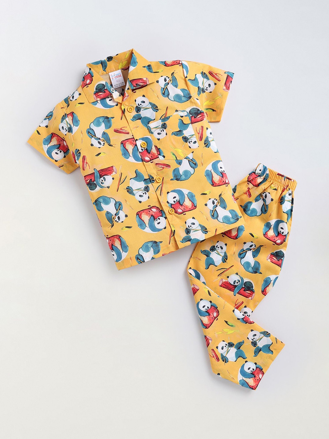 

NAUTI KIDZ Boys Cotton Cartoon Characters Printed Night suit, Yellow