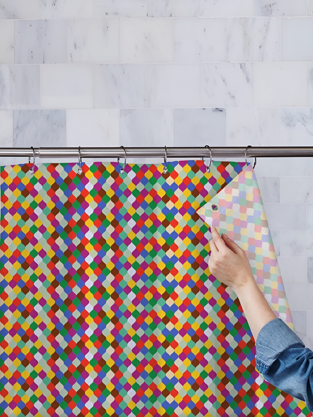 

ArtzFolio Single Piece Waterproof Polyester Shower Curtain, Multi