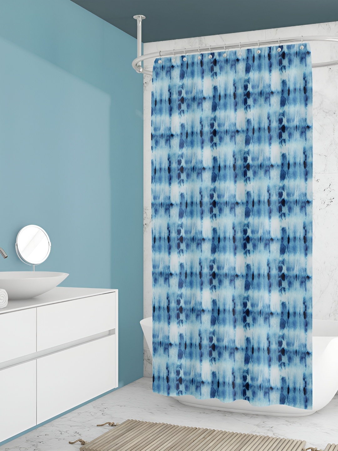 

ArtzFolio Blue & White Printed Waterproof Shower Curtains