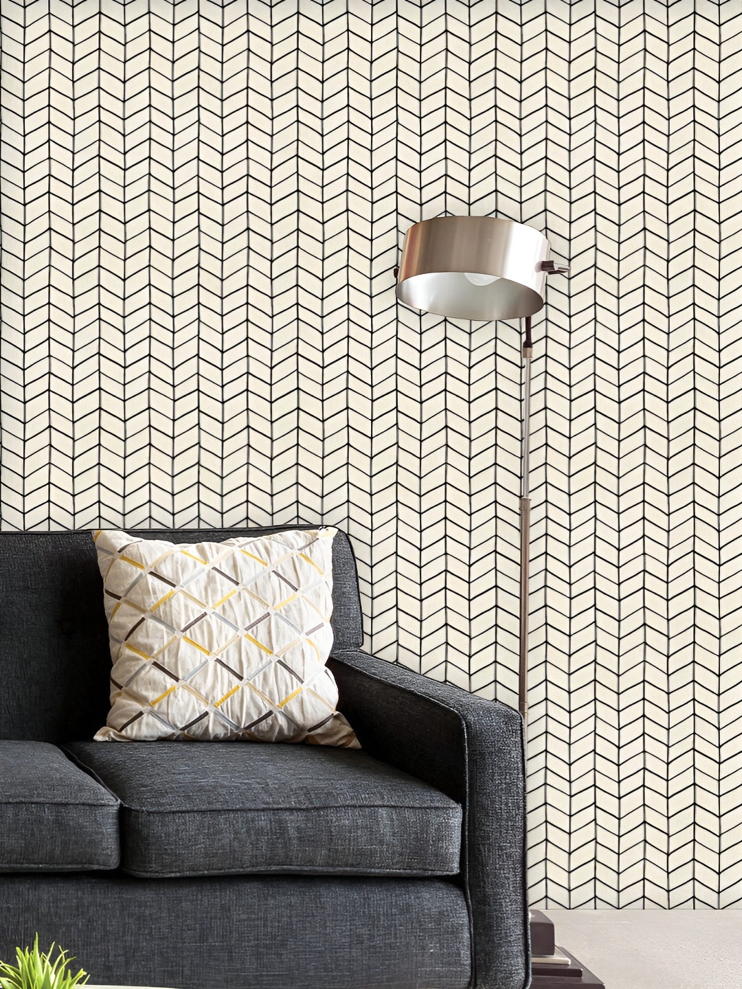 

ArtzFolio Printed UV-Resistant Anti-Bacterial Black Geometric Pattern Peel & Stick Wallpaper, Multi