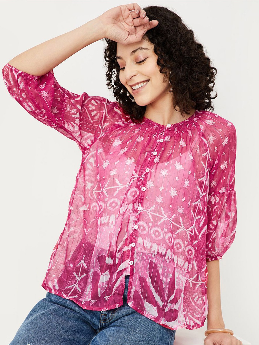 

max Women Printed Ethnic Tunic, Pink