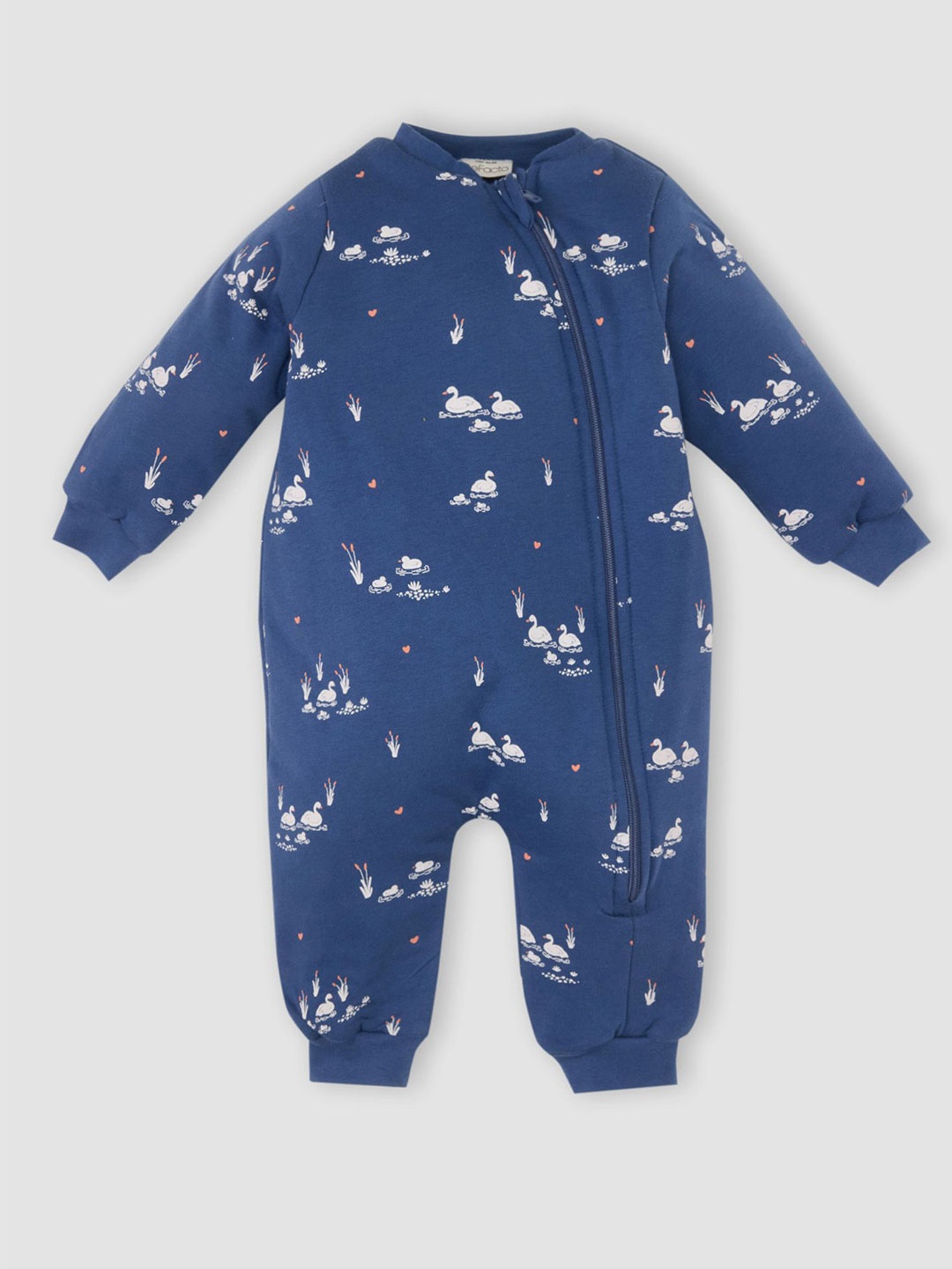 

DeFacto Kids Printed Cotton Rompers, Navy blue