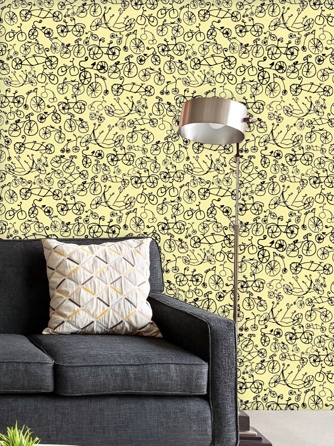 

ArtzFolio Printed UV-Resistant Anti-Bacterial Hand Painted Bikes Peel & Stick Wallpaper, Multi