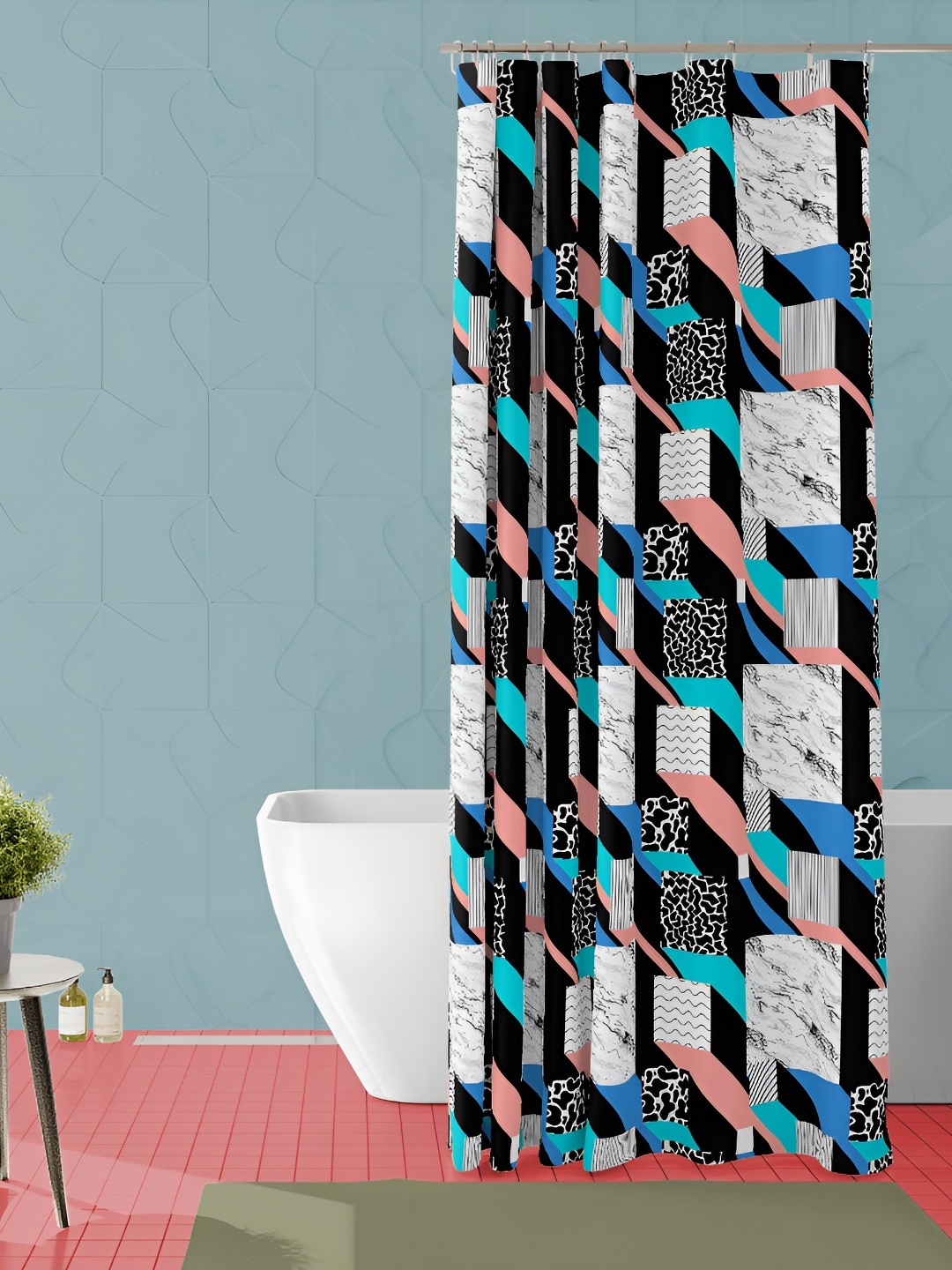 

ArtzFolio Single Piece Waterproof Polyester Shower Curtain, Multi