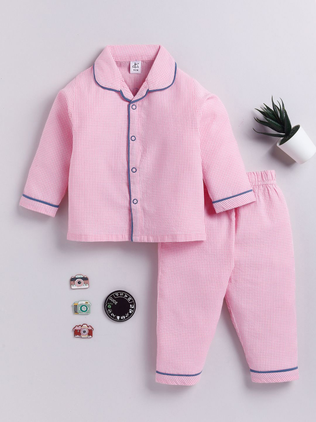 

Clt.s Kids Printed Pure Cotton Night suit, Pink