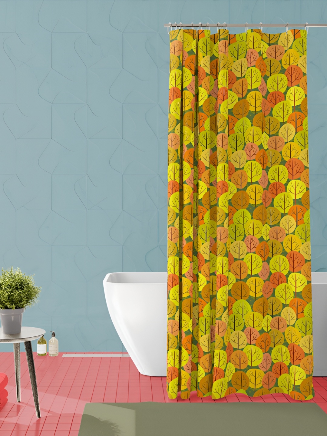 

ArtzFolio Yellow & Orange Printed Shower Curtains