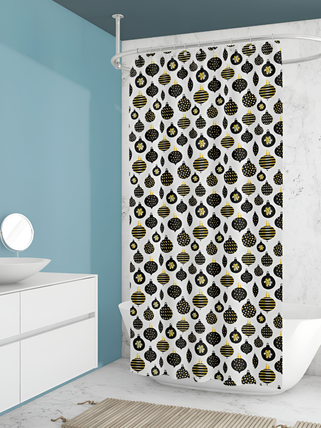 

ArtzFolio Single Piece Waterproof Polyester Shower Curtain, Multi