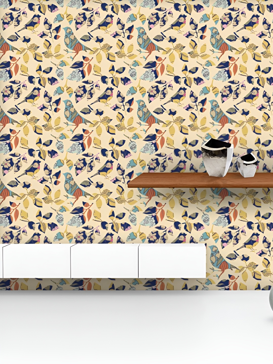 

ArtzFolio Printed UV-Resistant Anti-Bacterial Chirping BirdsPeel & Stick Wallpaper, Multi