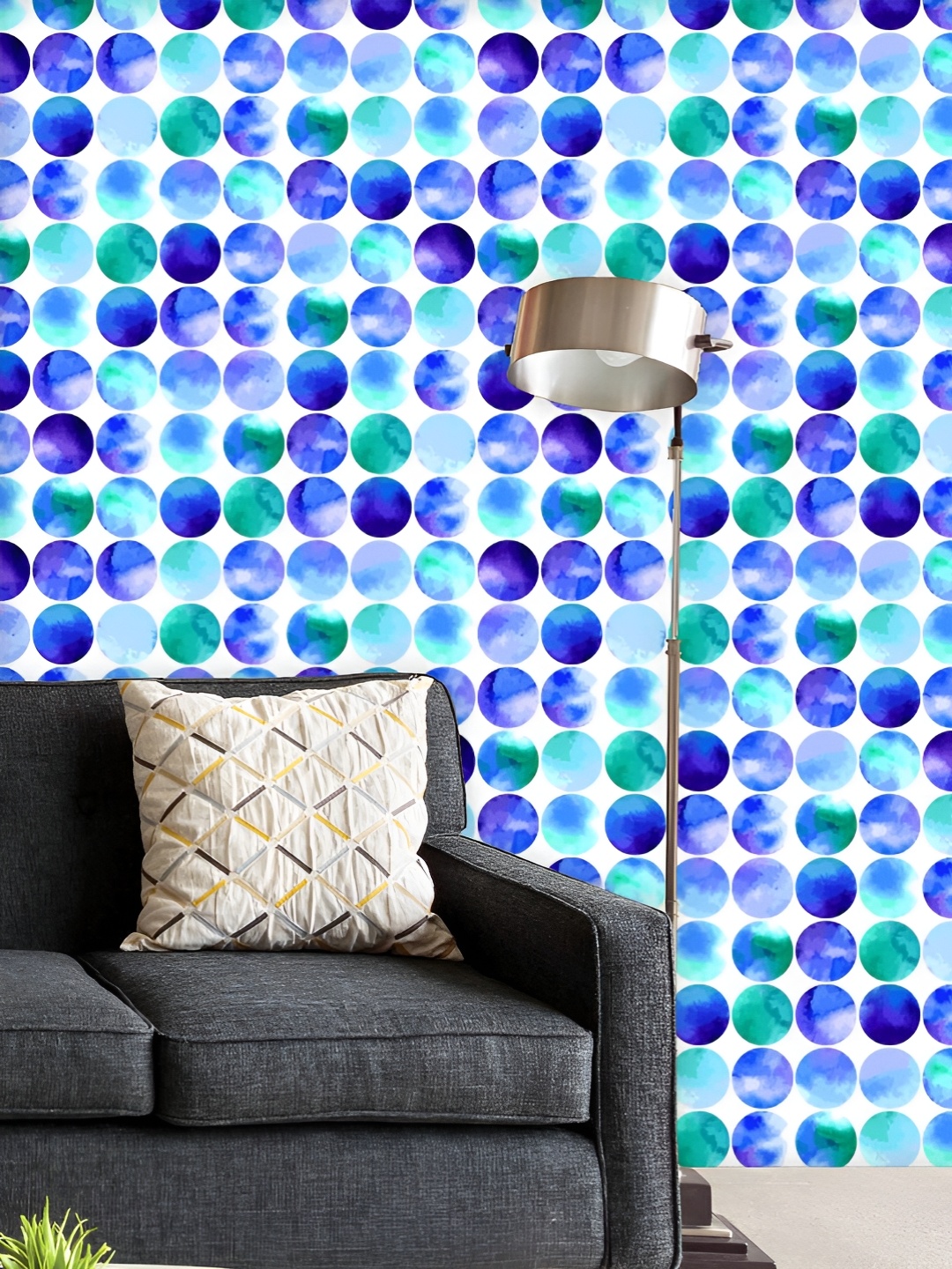 

ArtzFolio Printed UV-Resistant Anti-Bacterial Watercolor Circles Peel & Stick Wallpaper, Multi