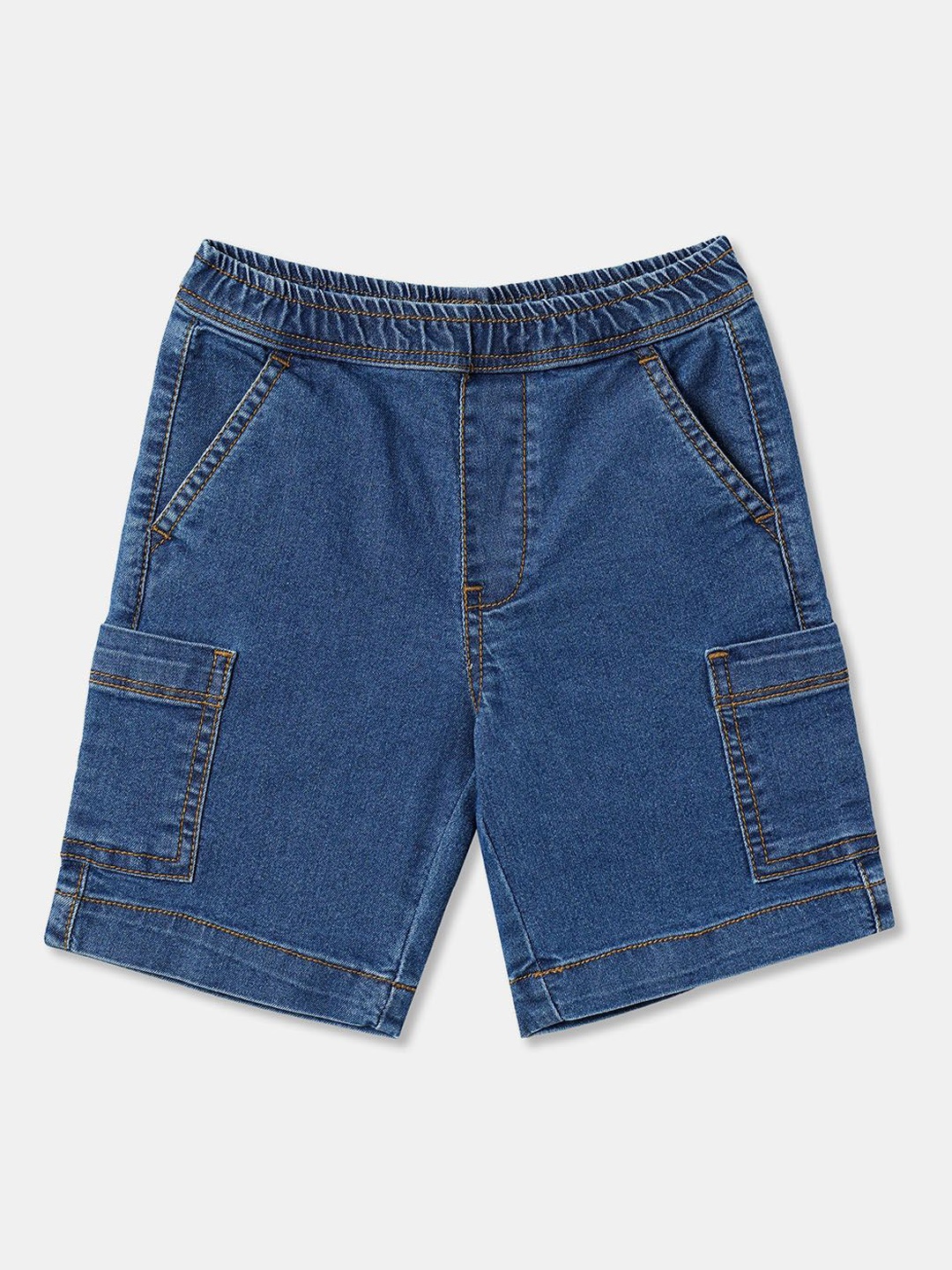 

R&B Boys Mid-Rise Denim Shorts, Blue
