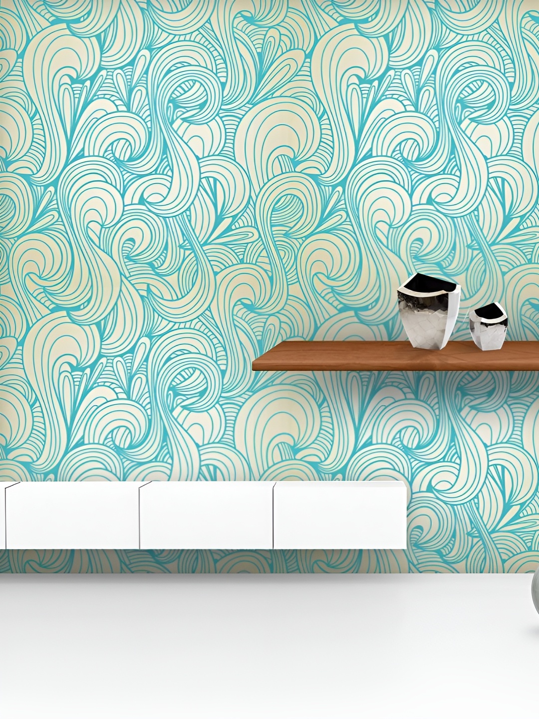 

ArtzFolio Printed UV-Resistant Anti-Bacterial Swirls Peel & Stick Wallpaper, Multi
