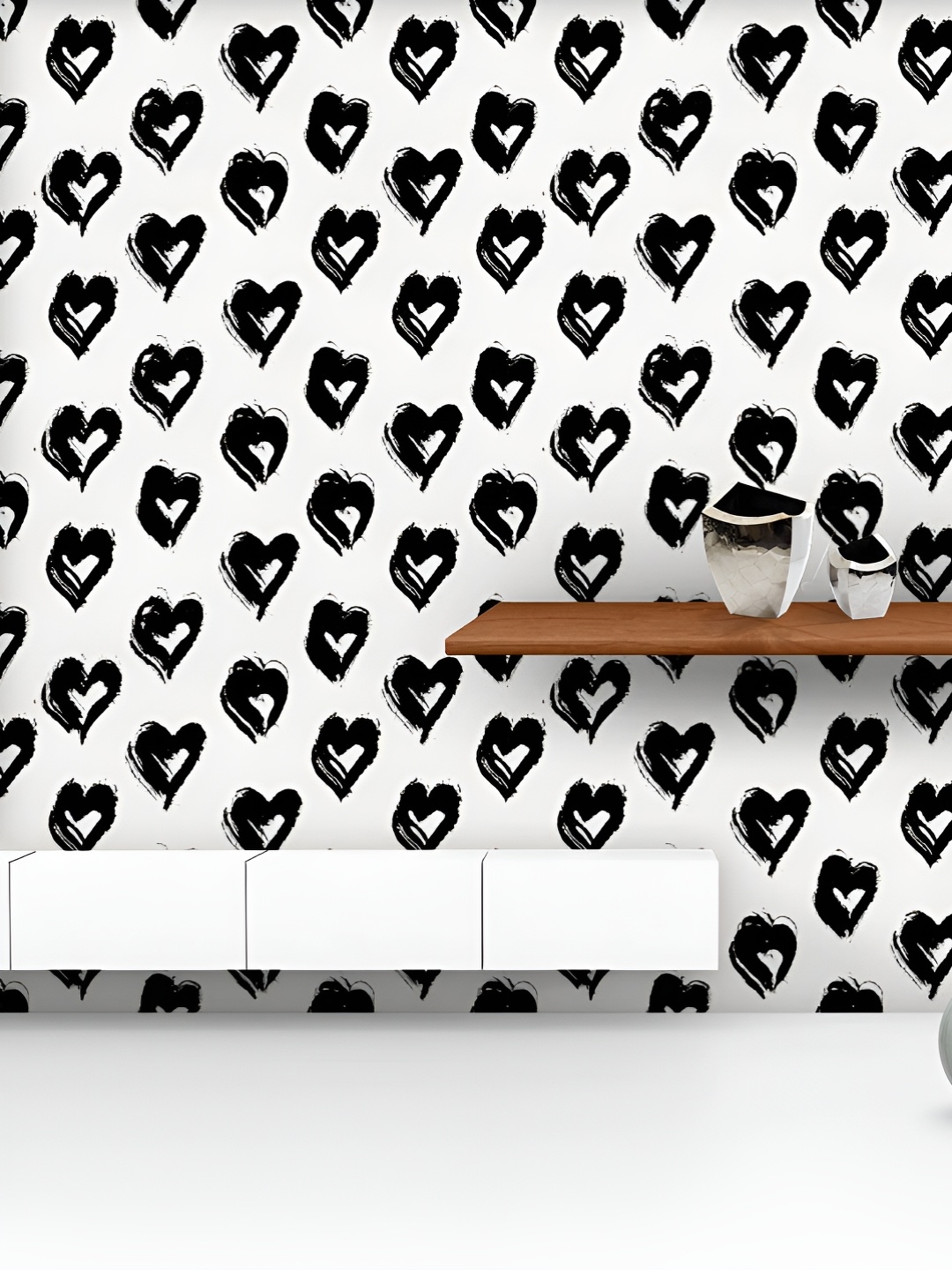 

ArtzFolio Printed UV-Resistant Anti-Bacterial Valentine Hearts Peel & Stick Wallpaper, Multi