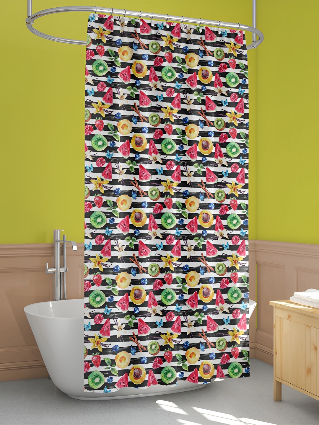 

ArtzFolio Black & White Printed Waterproof Shower Curtain