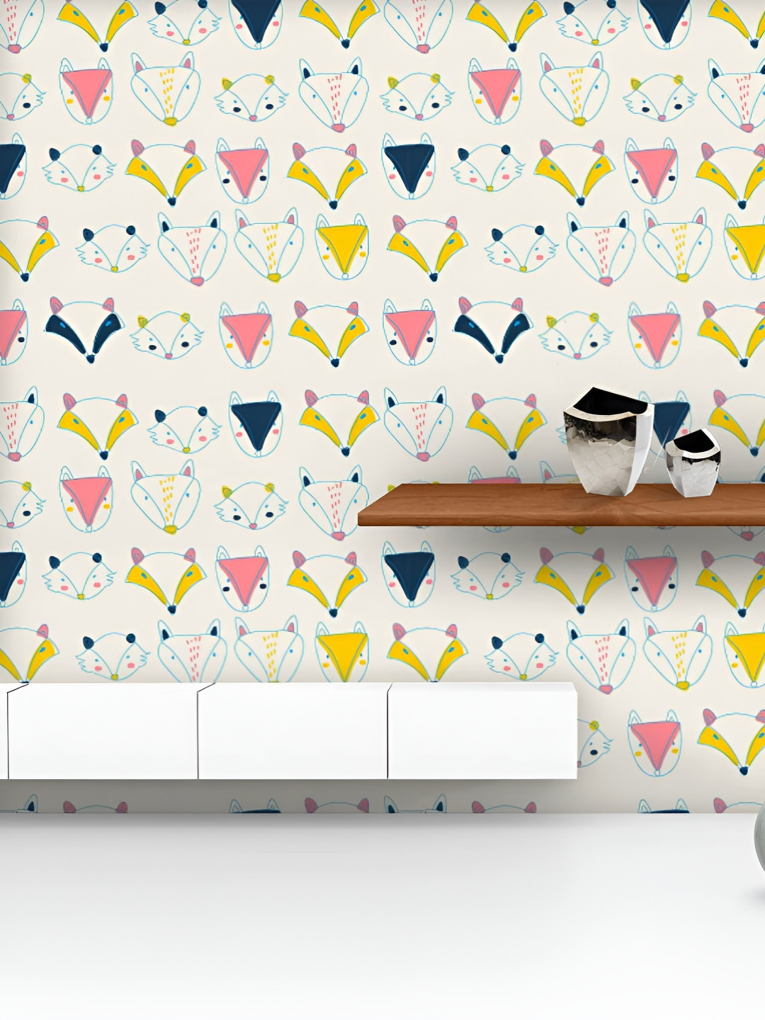 

ArtzFolio Printed UV-Resistant Anti-Bacterial Cute Foxes Peel & Stick Wallpaper, Multi