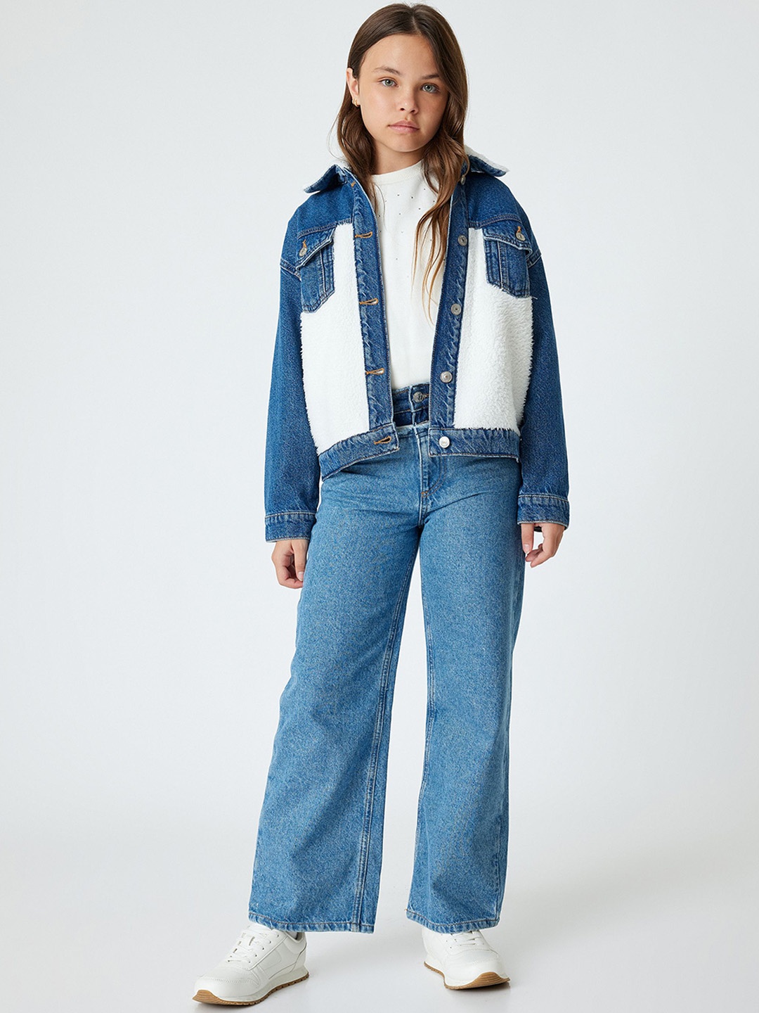 

Koton Girls Crop Denim Jacket, Grey