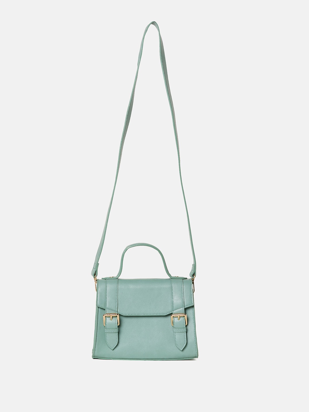 

White Lily PU Structured Handheld Bag, Green