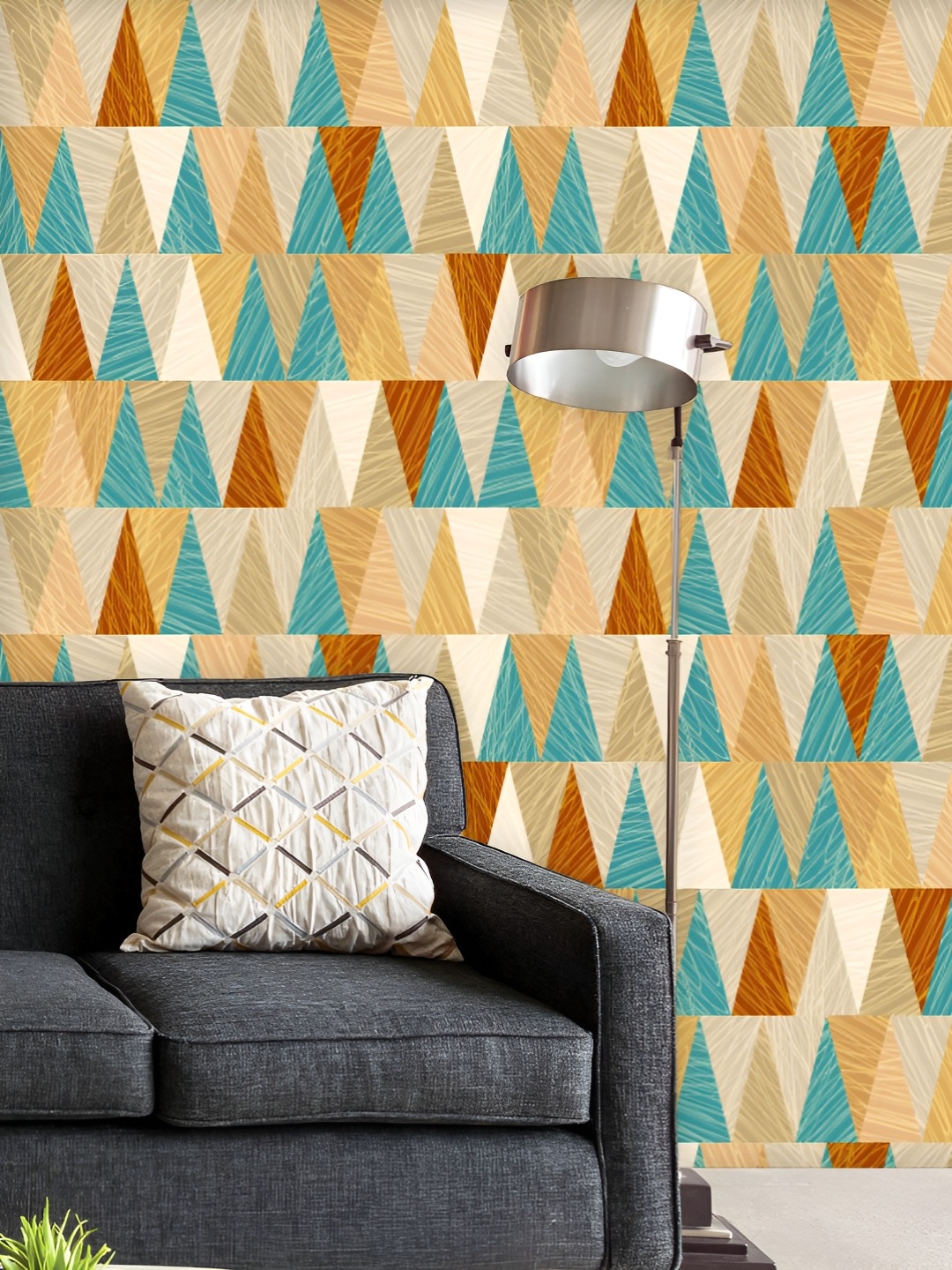 

ArtzFolio Printed UV-Resistant Anti-Bacterial Geometric Pattern Peel & Stick Wallpaper, Multi