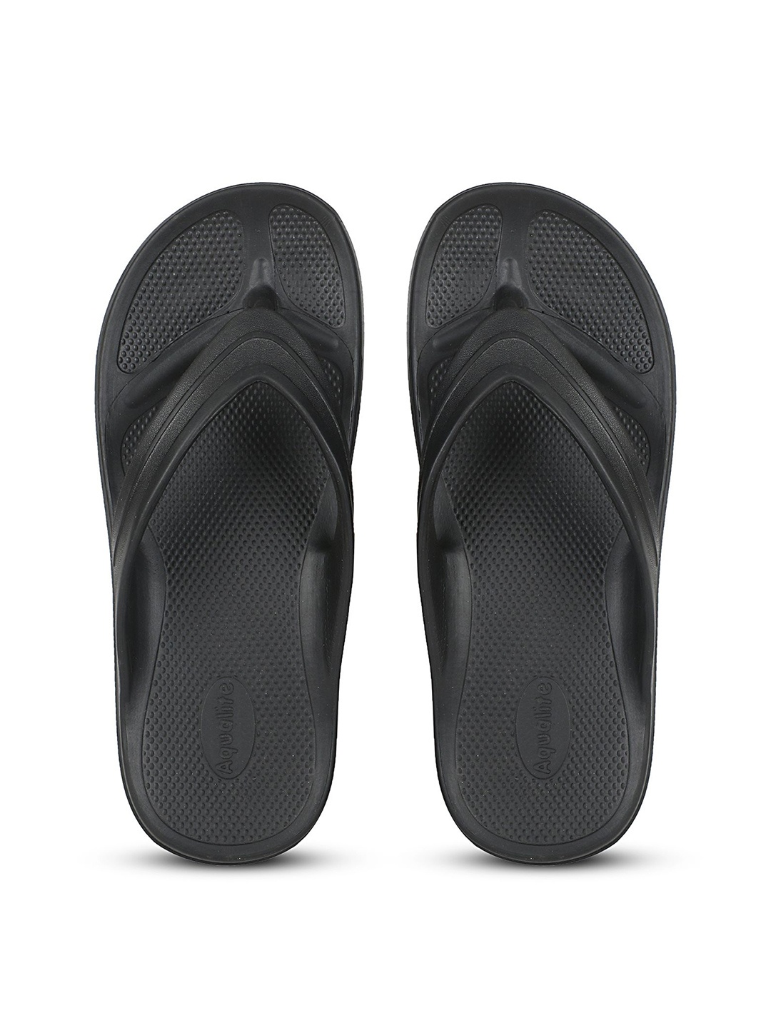 

Aqualite Men Rubber Thong Flip-Flops, Black