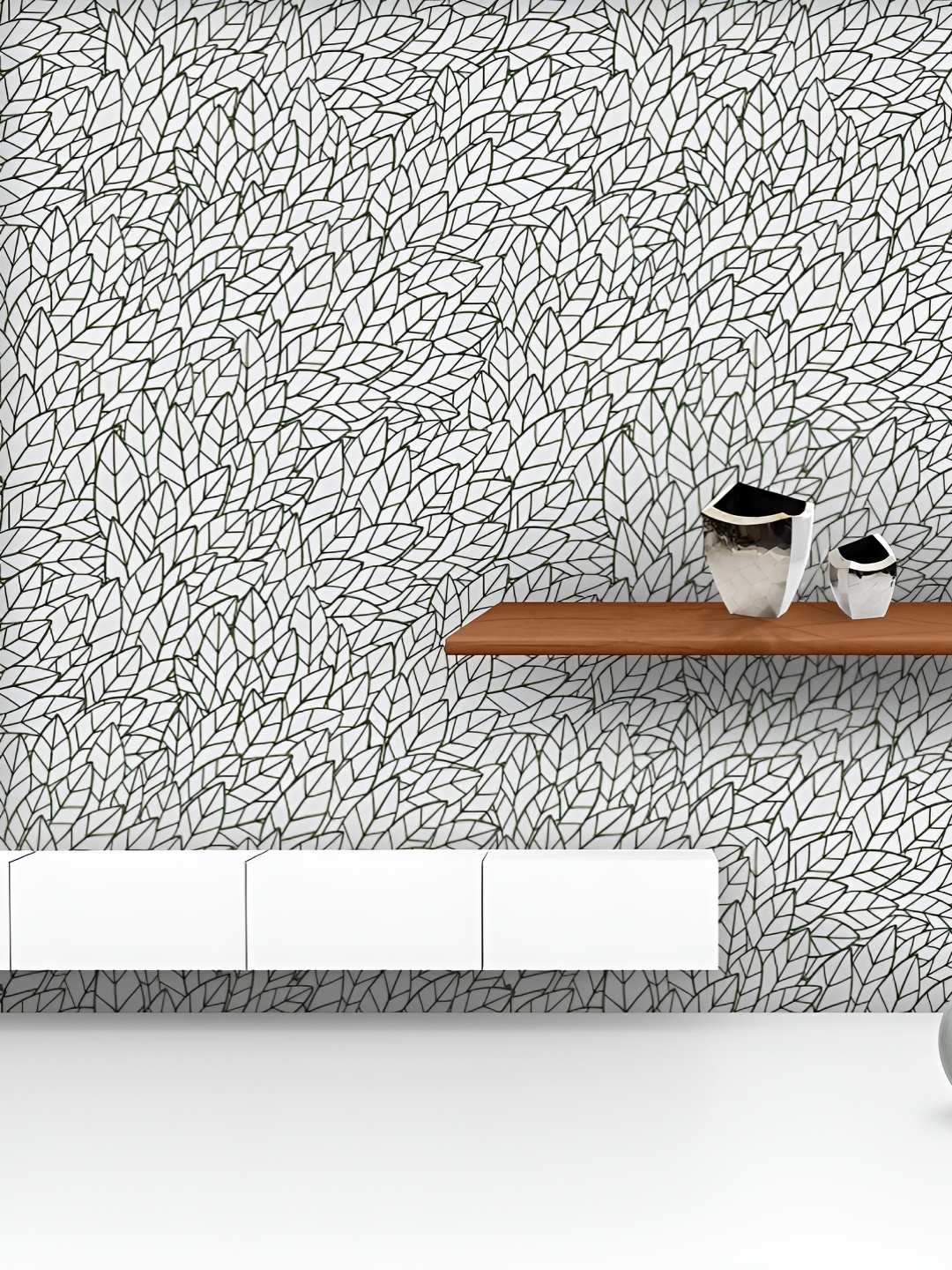 

ArtzFolio Printed UV-Resistant Anti-Bacterial Leafy Leaves Peel & Stick Wallpaper, Multi