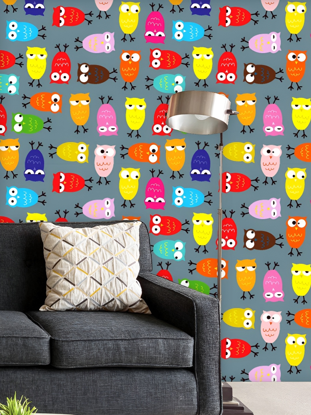 

ArtzFolio Printed UV-Resistant Anti-Bacterial Owl Pattern Peel & Stick Wallpaper, Multi