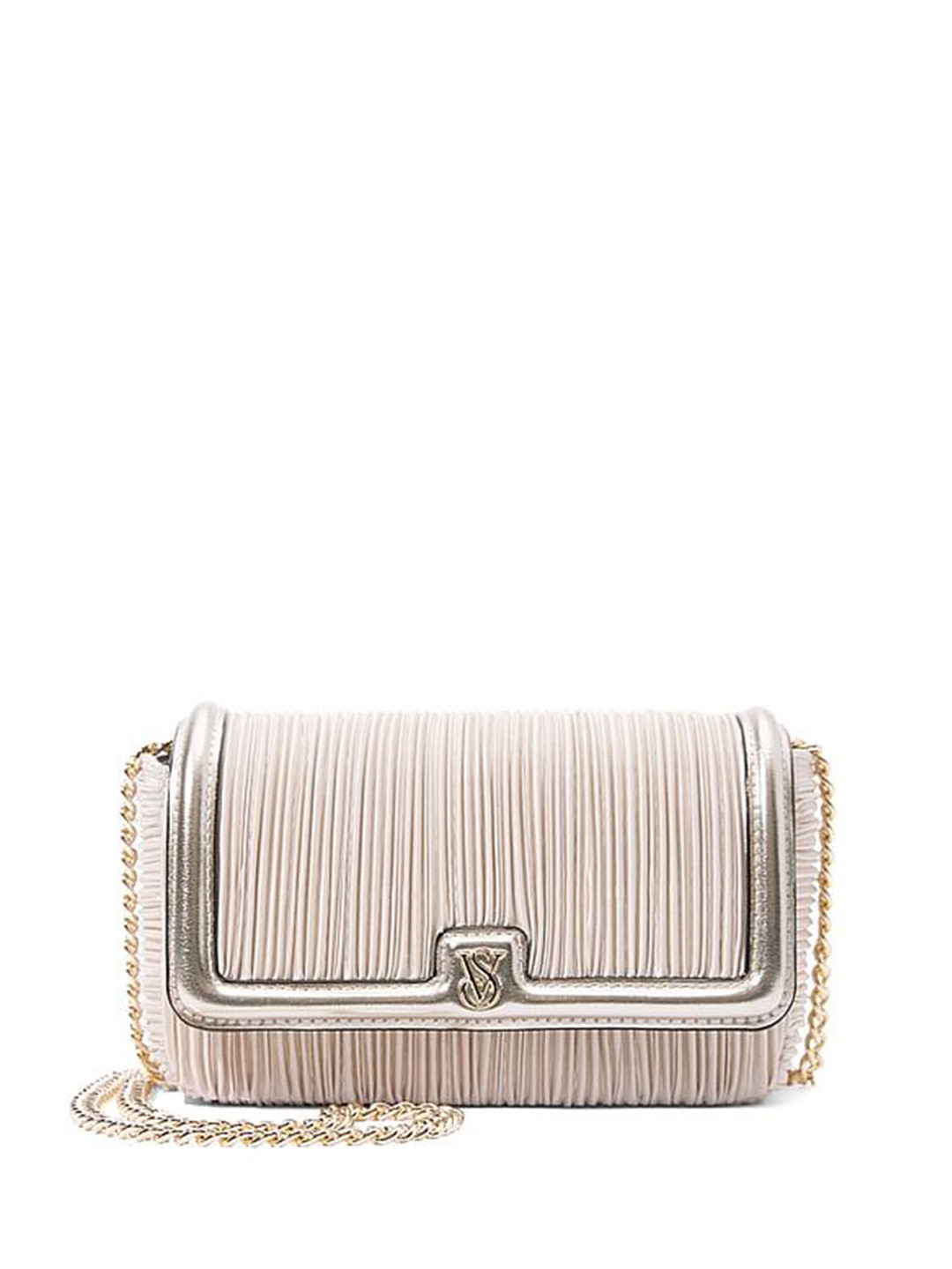 

Victoria's Secret Textured Half Moon Sling Bag, Gold