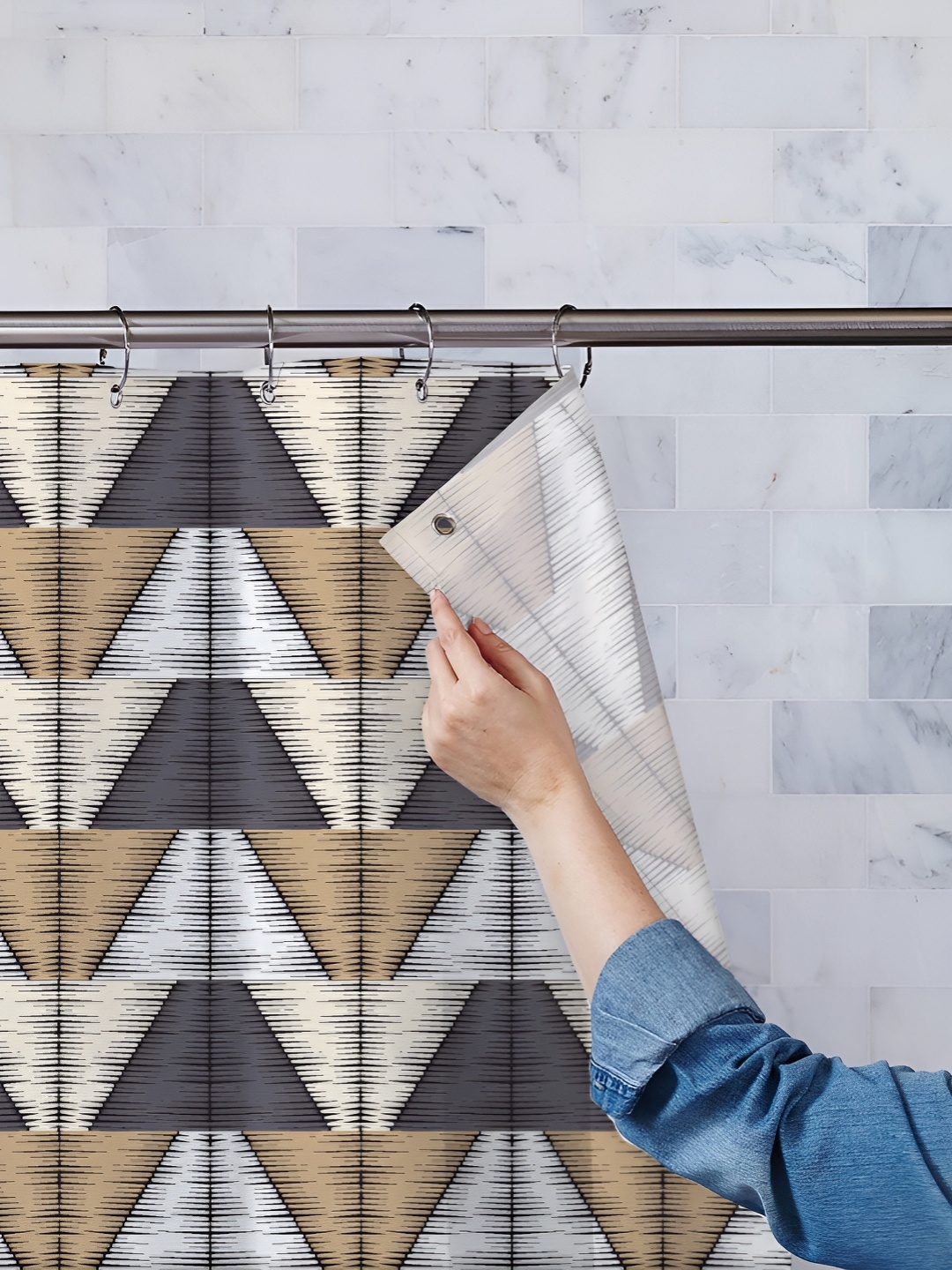 

ArtzFolio Single Piece Waterproof Polyester Shower Curtain, Multi