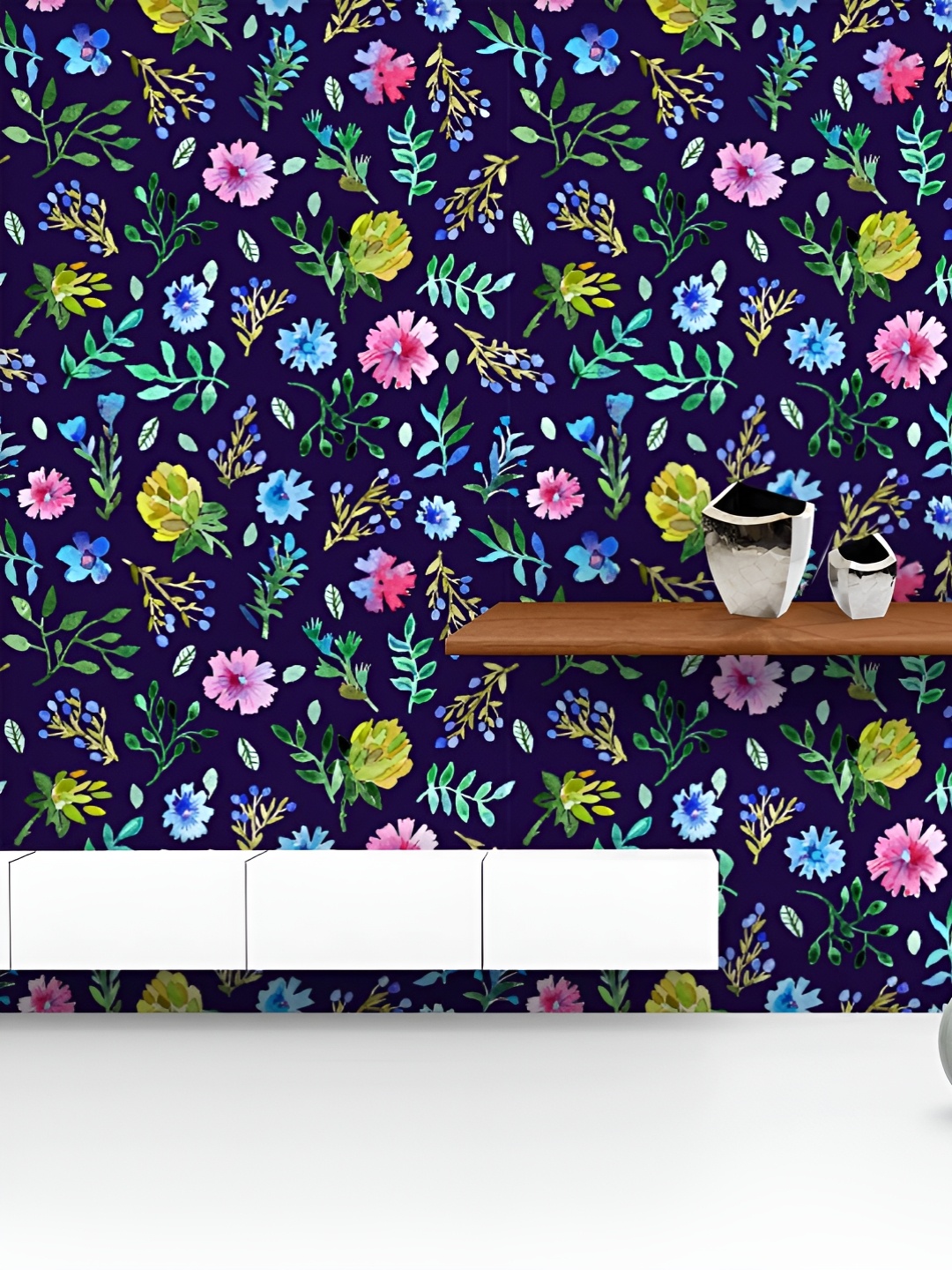 

ArtzFolio Printed UV-Resistant Anti-Bacterial Flowers And Leaves Peel & Stick Wallpaper, Multi