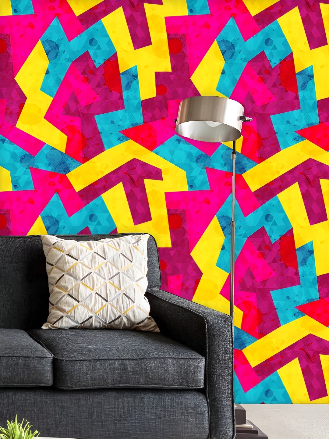 

ArtzFolio Printed UV-Resistant Anti-Bacterial Geometric Style Peel & Stick Wallpaper, Multi